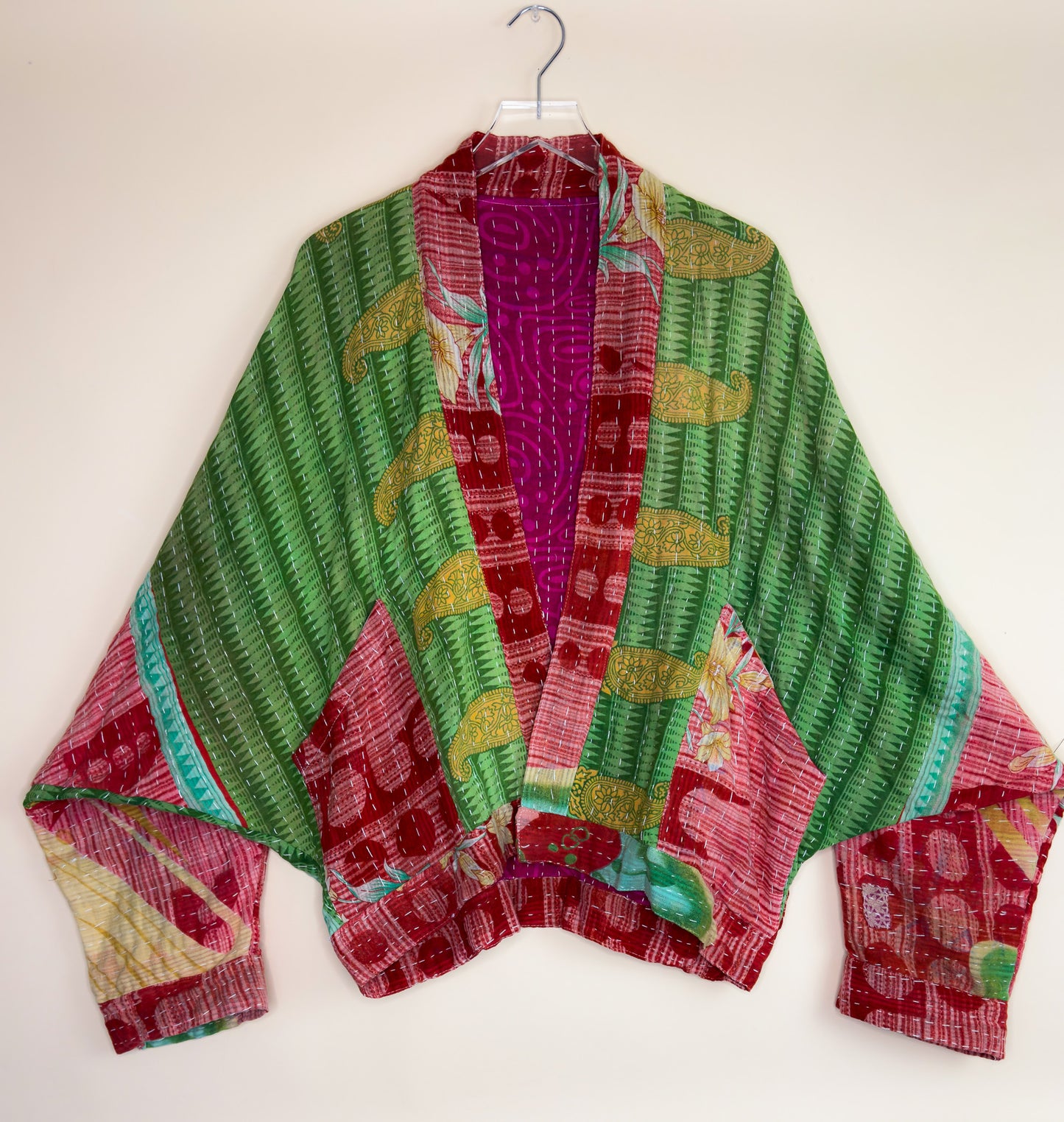 Hippie Beach | Raglan Sleeve Cropped Kantha Jacket