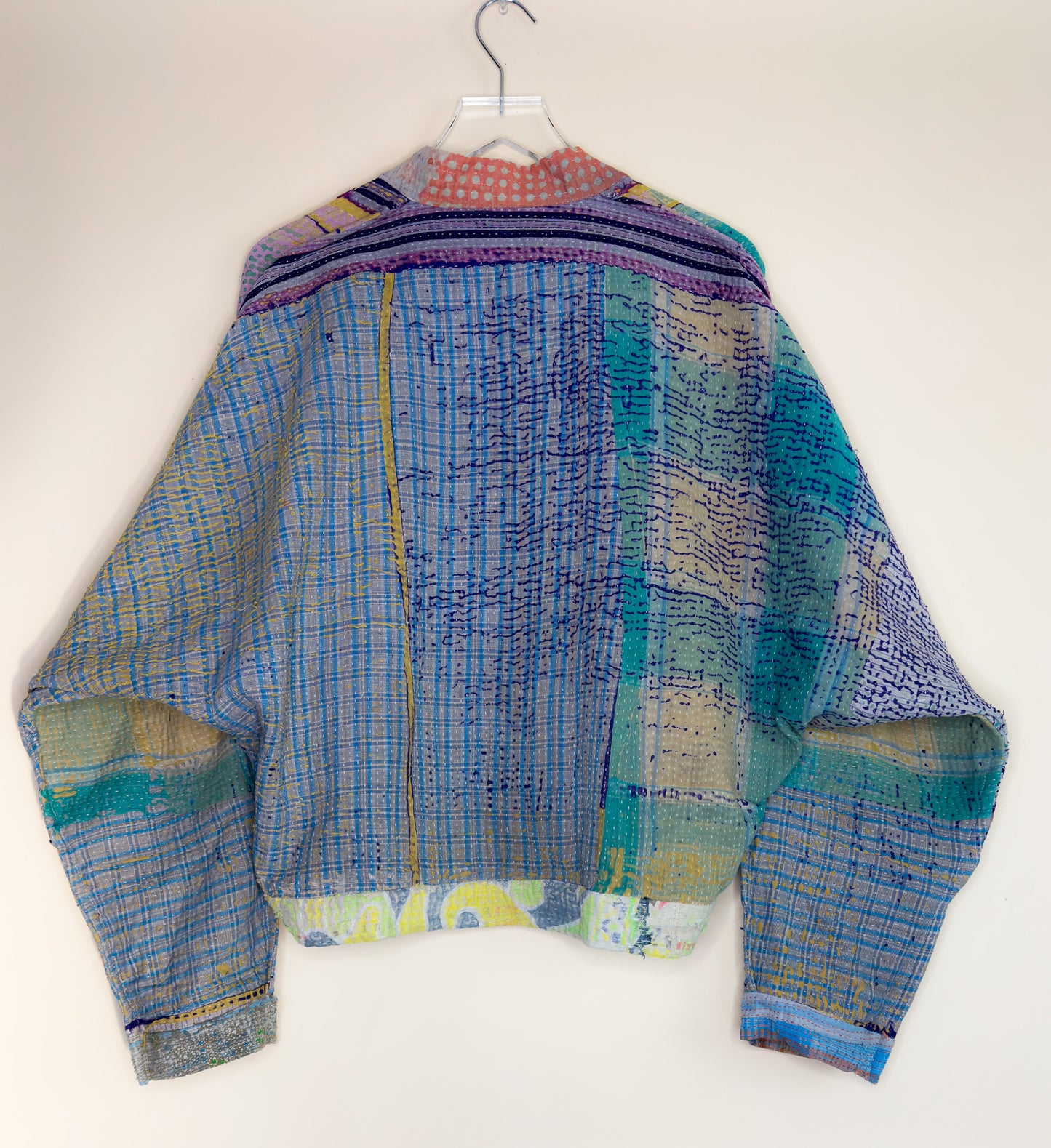 Sugilite | Raglan Sleeve Cropped Quilted Kantha Jacket | Reversible