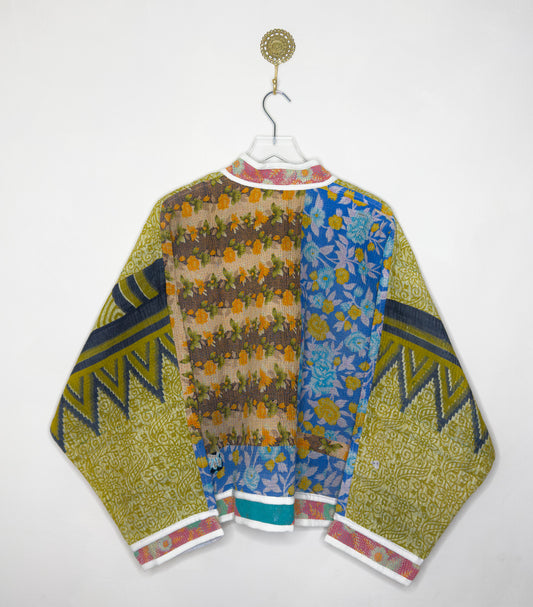 Good Karma | Raglan Sleeve Cropped Kantha Jacket