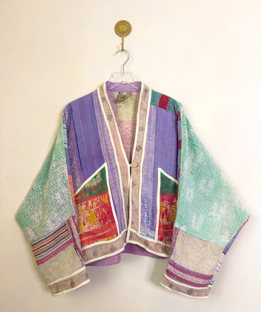 Good Karma | Raglan Sleeve Cropped Kantha Quilt Jacket