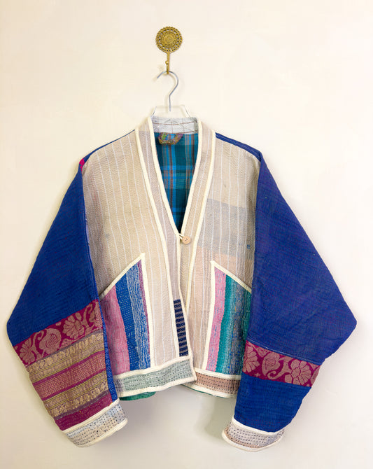 Good Karma | Raglan Sleeve Cropped Kantha Quilt Jacket