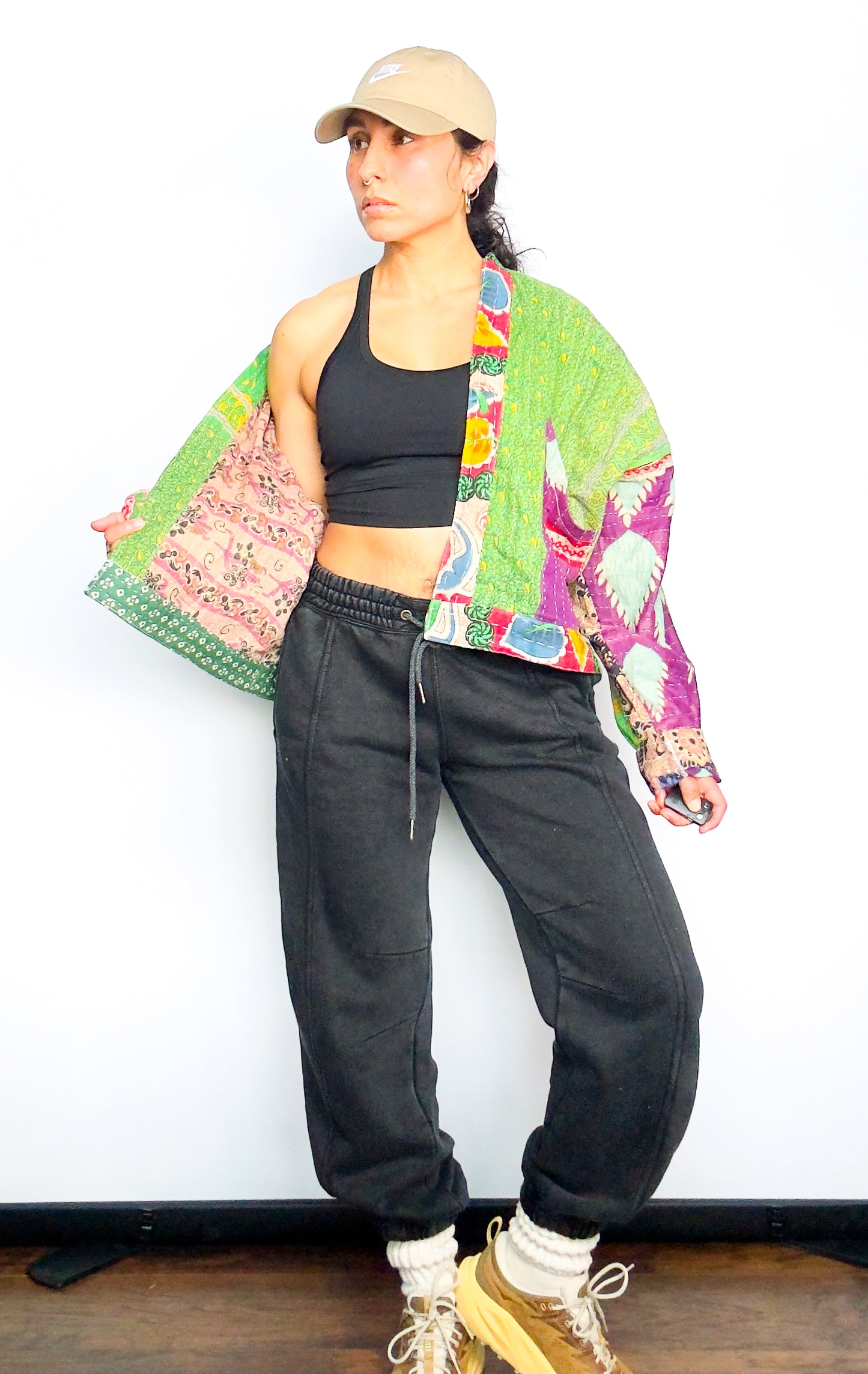 Paradise Raglan Sleeve Reversible Kantha Jacket