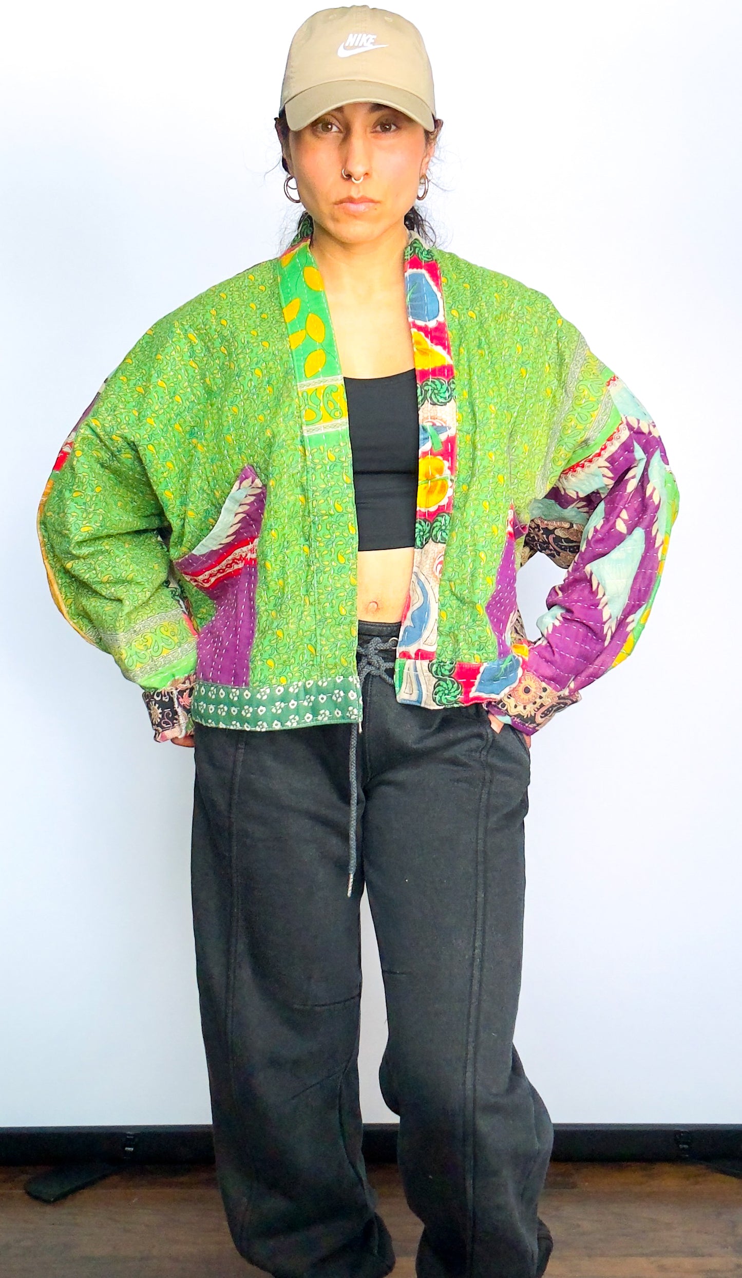 Paradise Raglan Sleeve Reversible Kantha Jacket