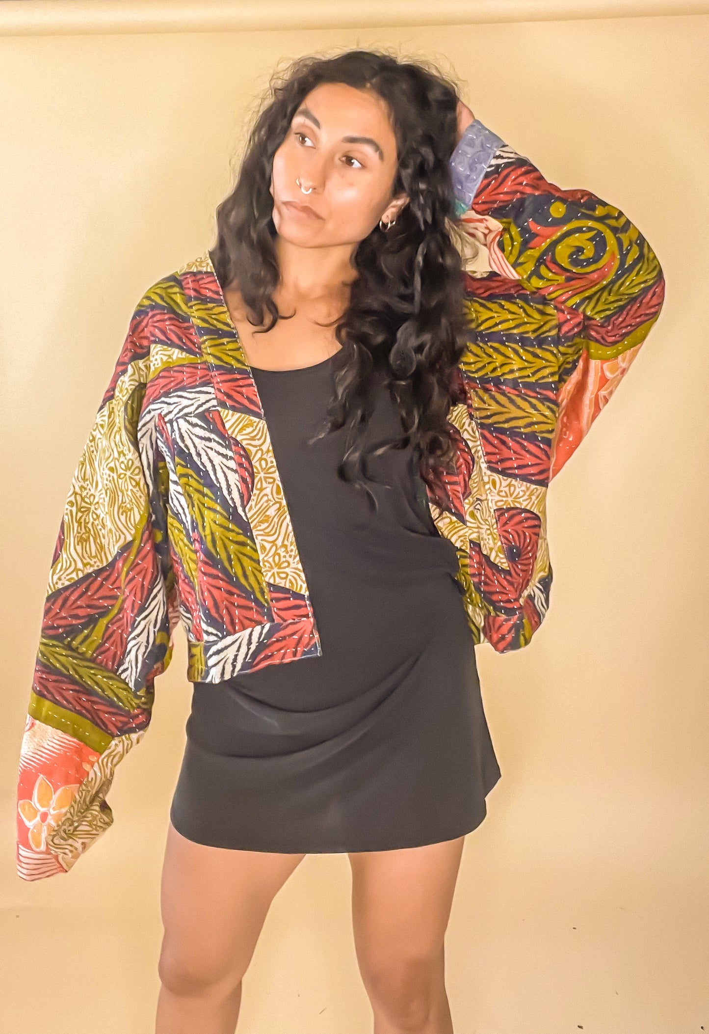 Nahuati Raglan Sleeve Kantha Jacket