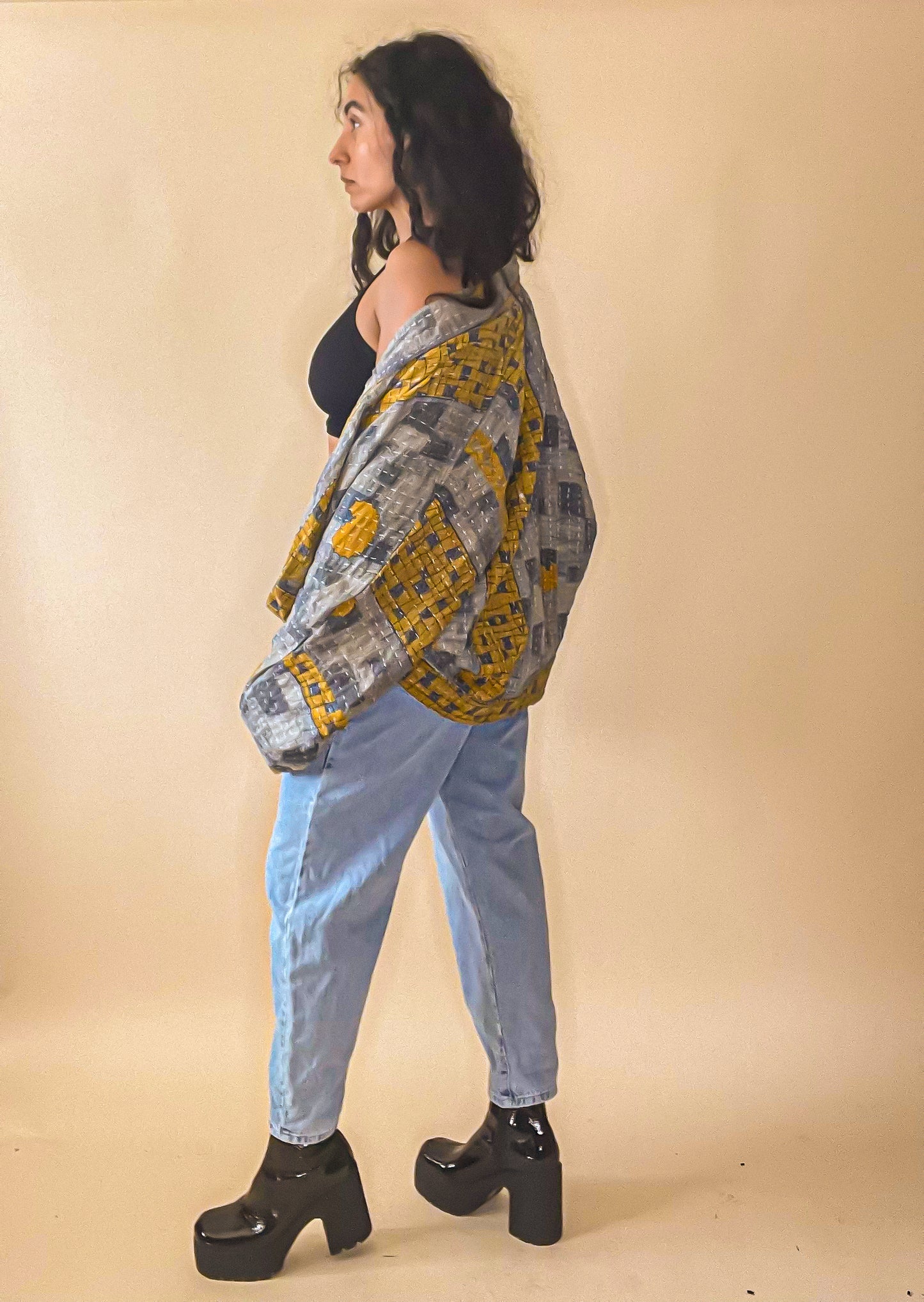 Gintana Raglan Sleeve Kantha Jacket