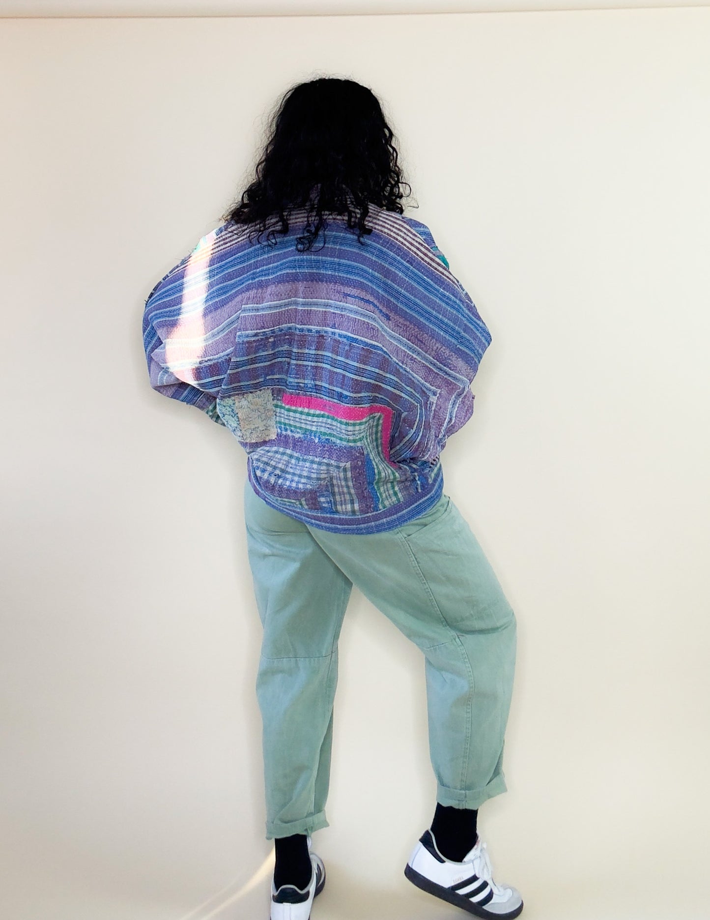 New Me | Raglan Sleeve Cropped Upcycled Indian Quilt Jacket