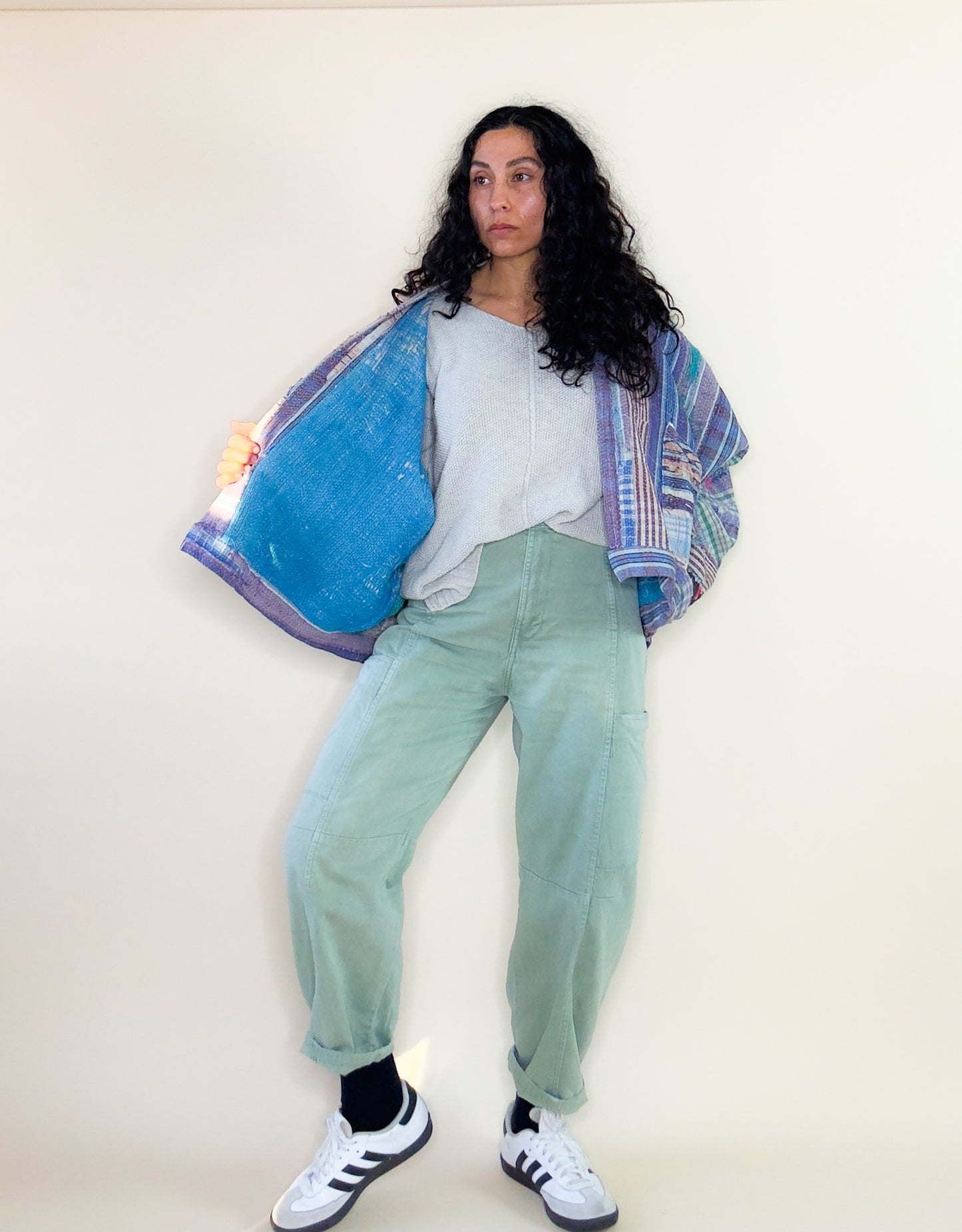 New Me | Raglan Sleeve Cropped Upcycled Indian Quilt Jacket