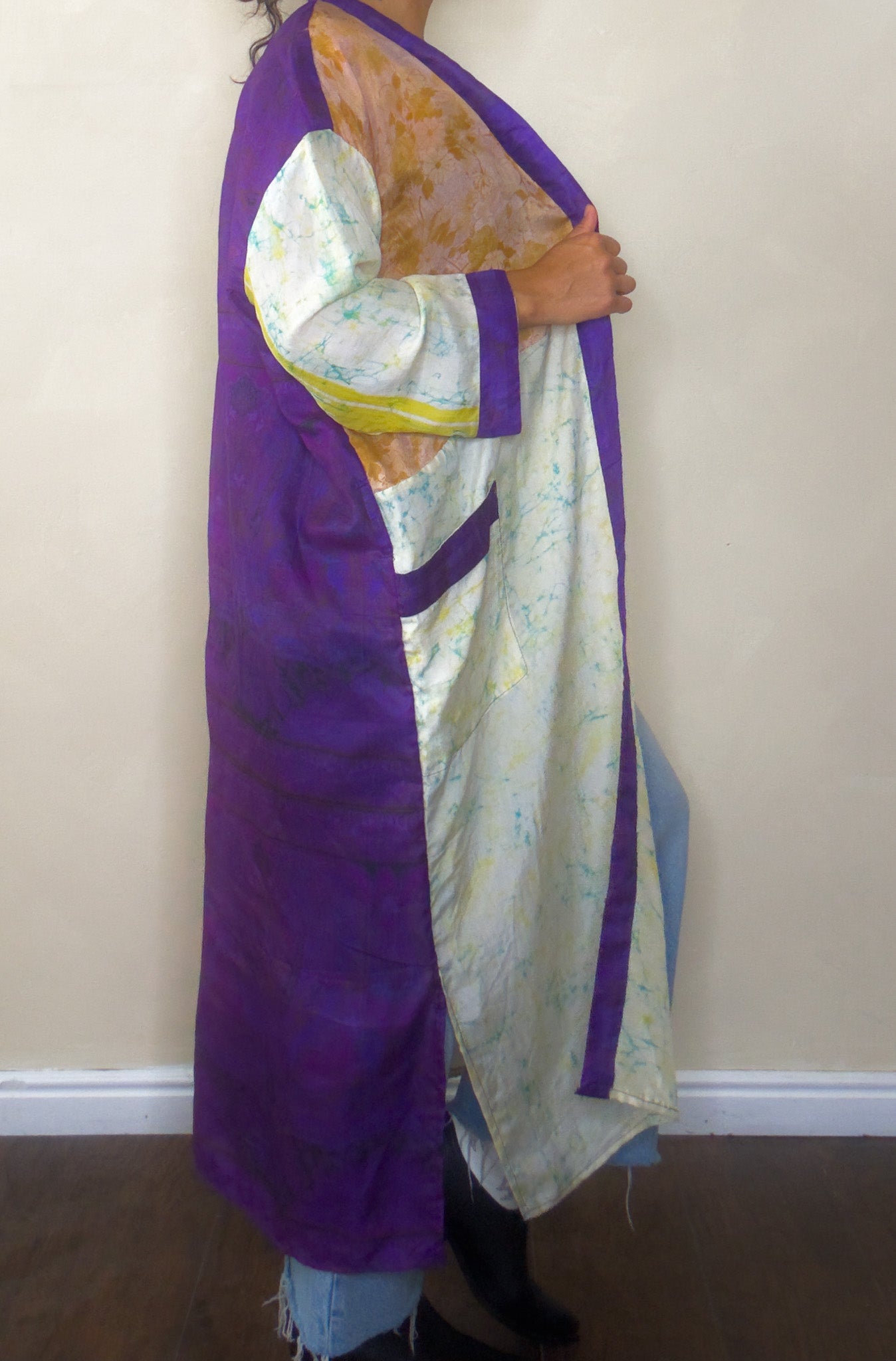 Cali Weather | Maxi Upcycled Silk Saree Kimono