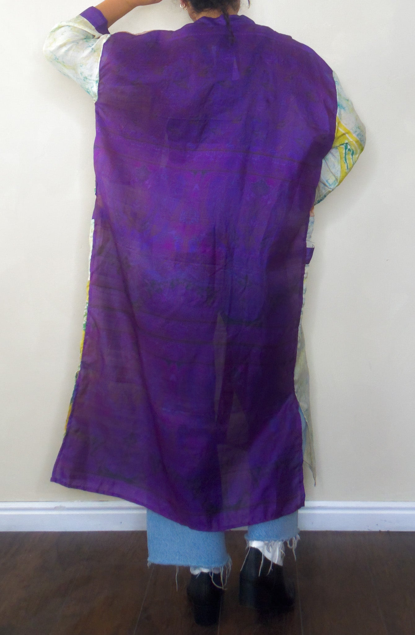 Cali Weather | Maxi Upcycled Silk Saree Kimono