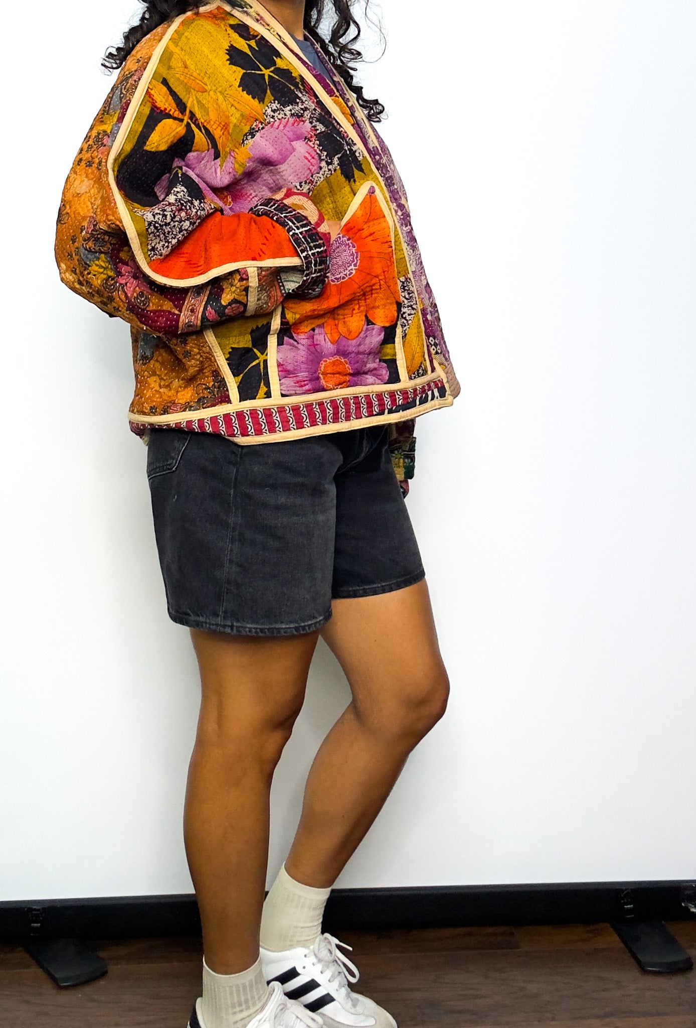 Plum Fairy | Raglan Sleeve Cropped Kantha Jacket