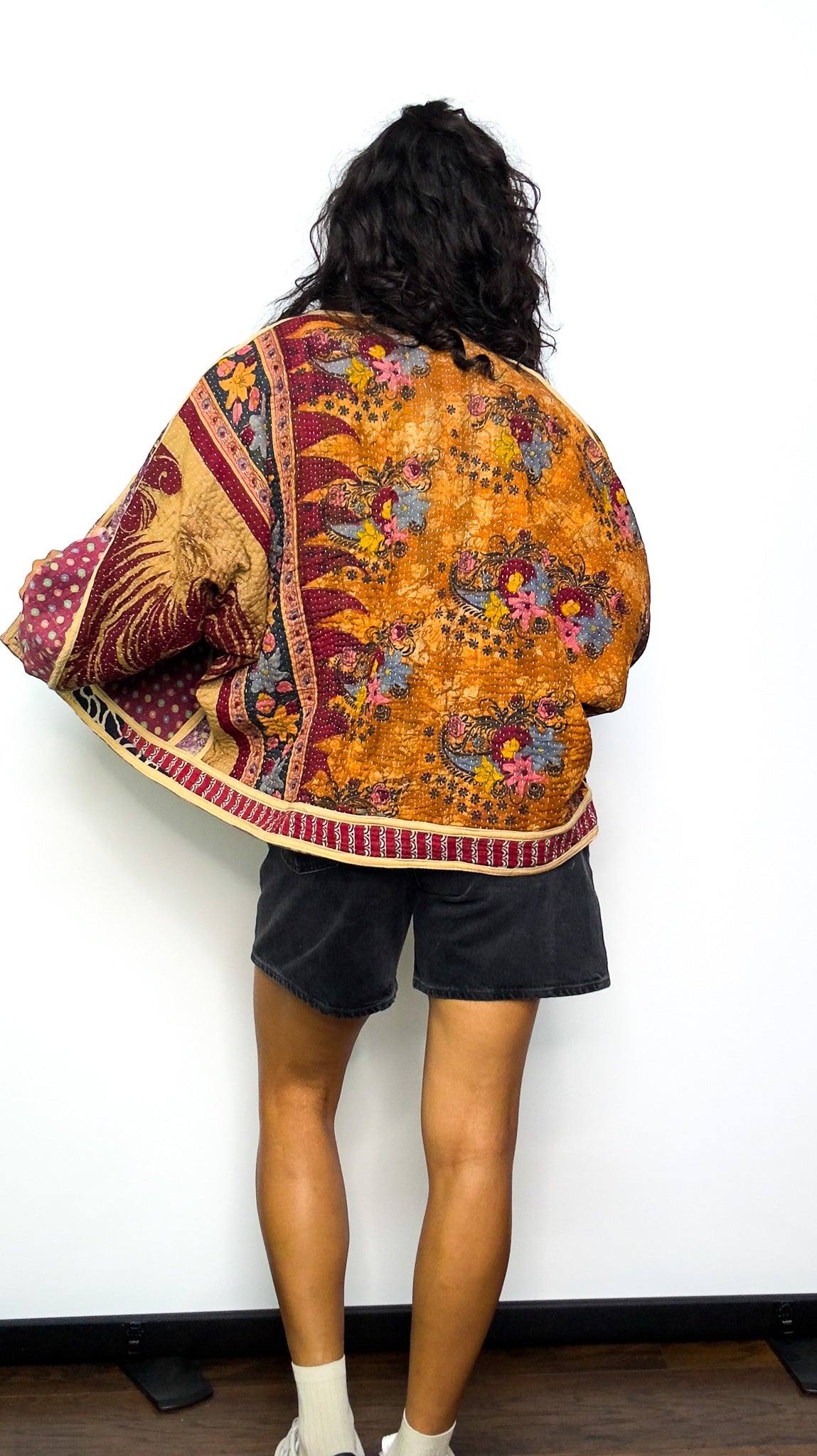 Plum Fairy | Raglan Sleeve Cropped Kantha Jacket