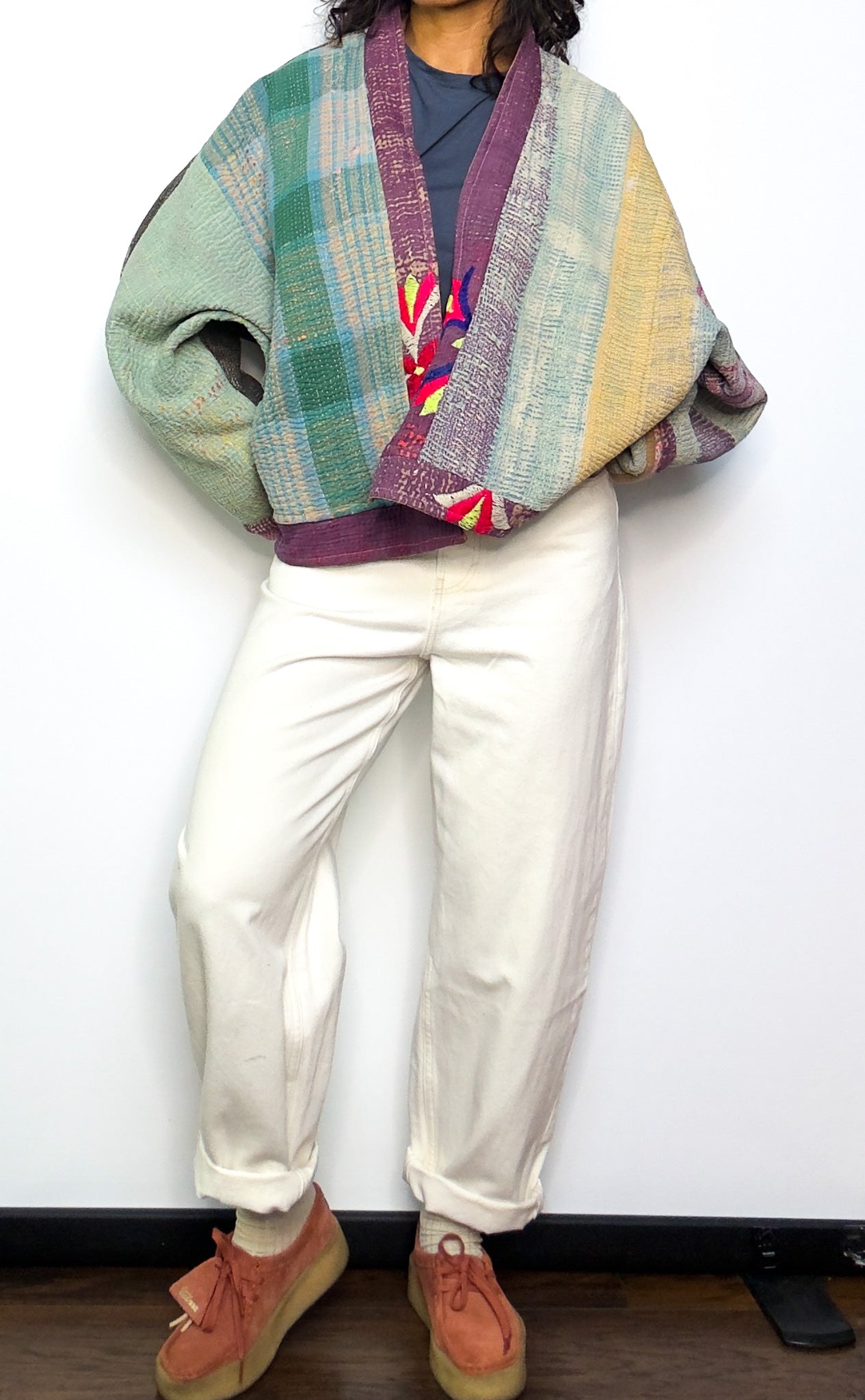 Dreams Come True | Raglan Sleeve Cropped Kantha Quilt Jacket