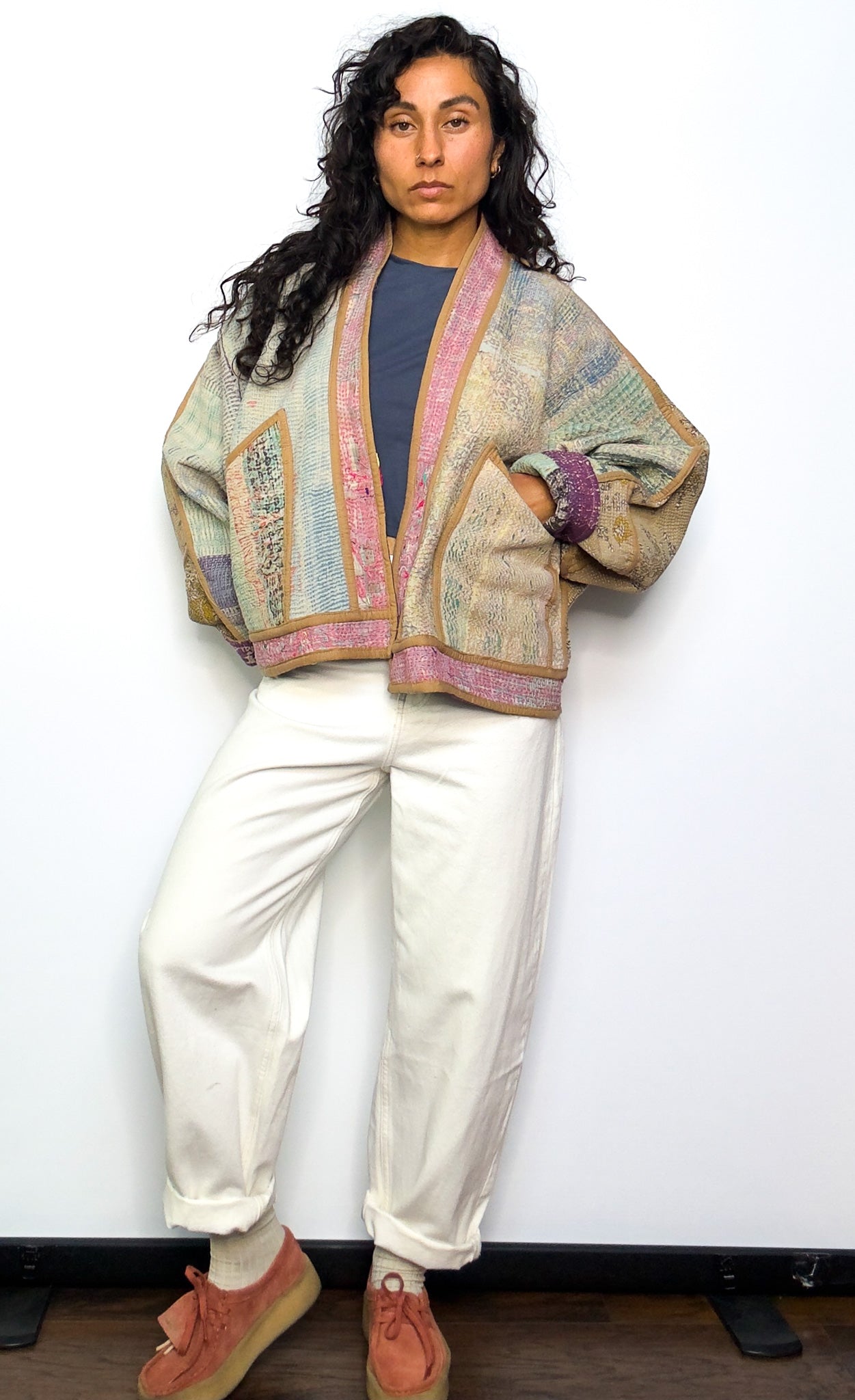 Dreams Come True | Raglan Sleeve Cropped Kantha Quilt Jacket