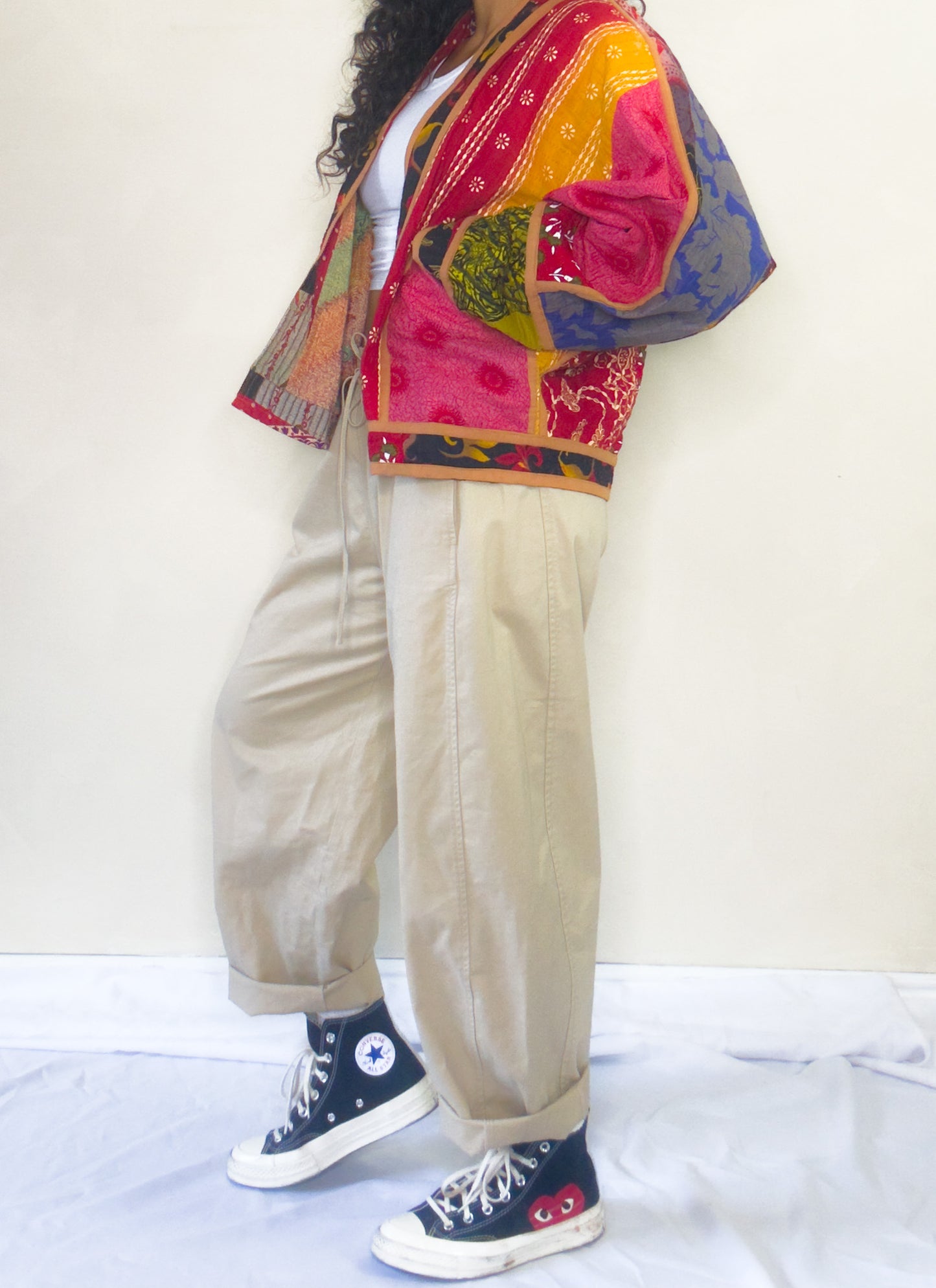 Captivate | Raglan Sleeve Cropped Kantha Jacket