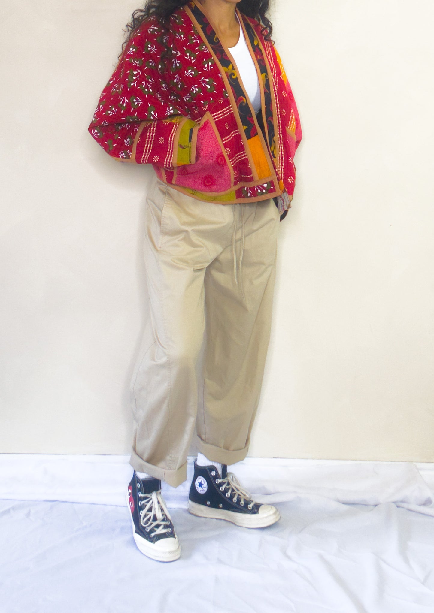 Captivate | Raglan Sleeve Cropped Kantha Jacket