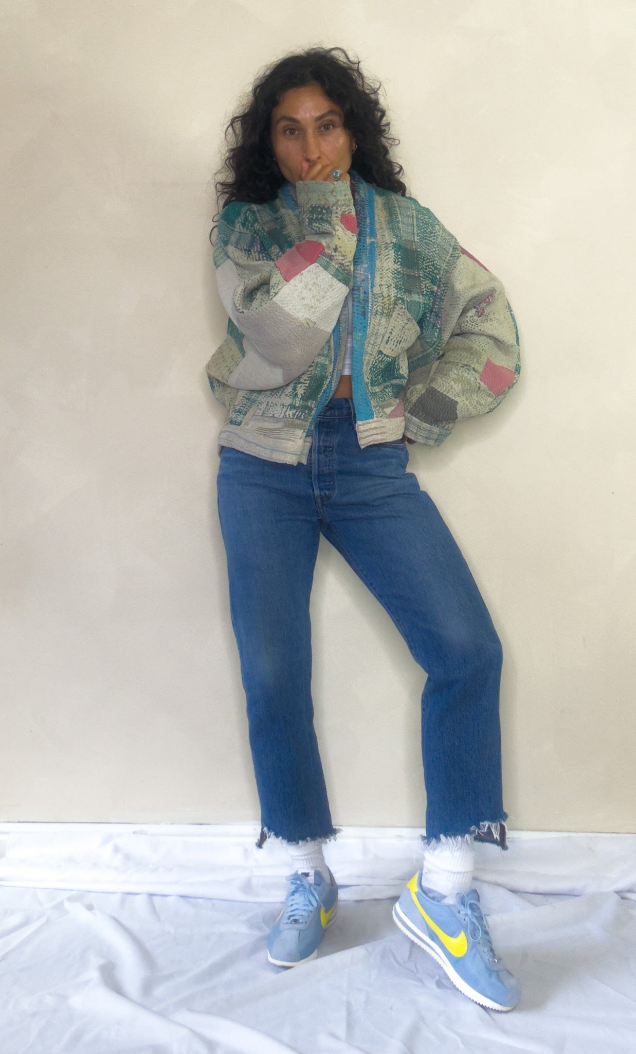 It's Fate | Raglan Sleeve Cropped Quilted Kantha Jacket