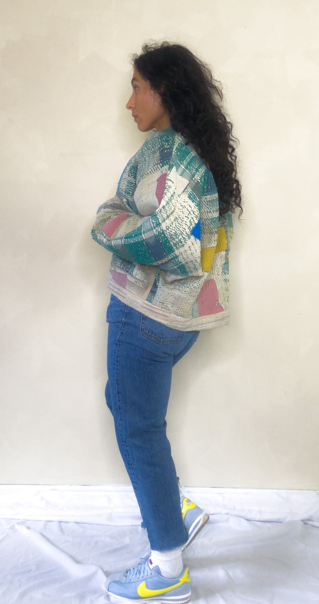 It's Fate | Raglan Sleeve Cropped Quilted Kantha Jacket