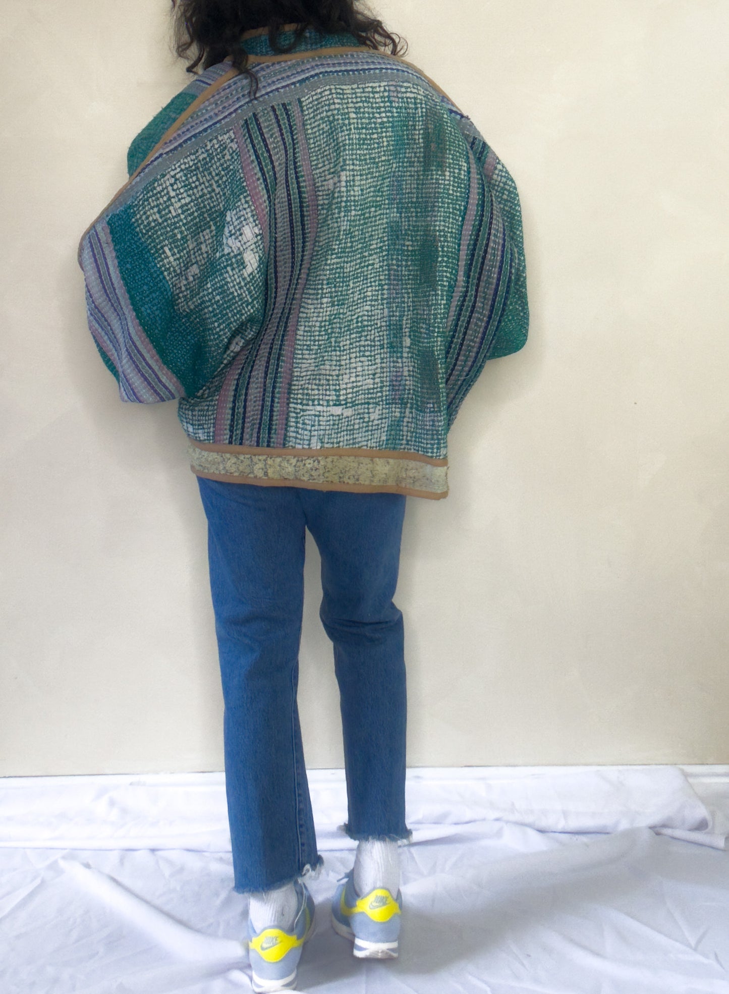 Diamonds | Raglan Sleeve Cropped Kantha Quilt Jacket