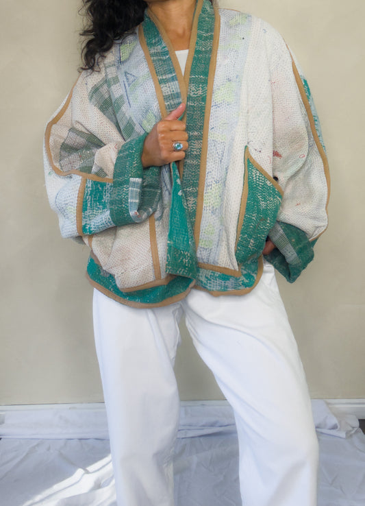Good Karma | Raglan Sleeve Cropped Kantha Quilt Jacket