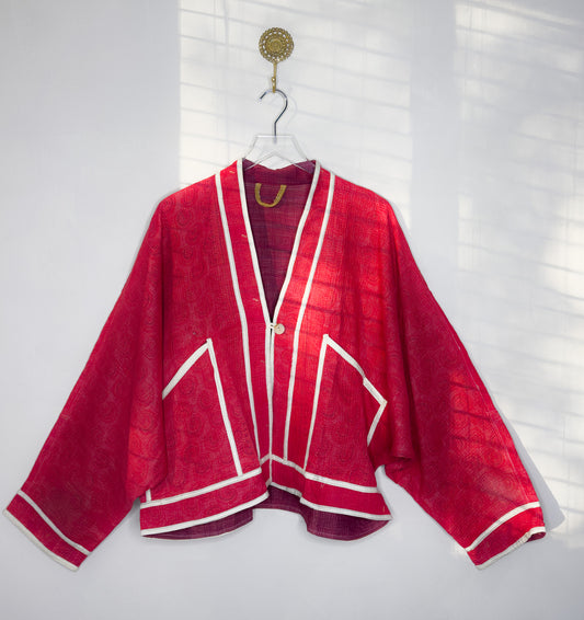 Good Karma | Raglan Sleeve Cropped Kantha QuiltJacket