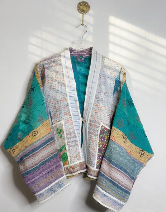 Good Karma | Raglan Sleeve Cropped Kantha Quilt Jacket