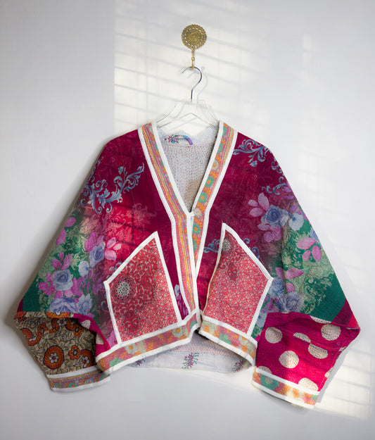 Good Karma | Raglan Sleeve Cropped Kantha Jacket