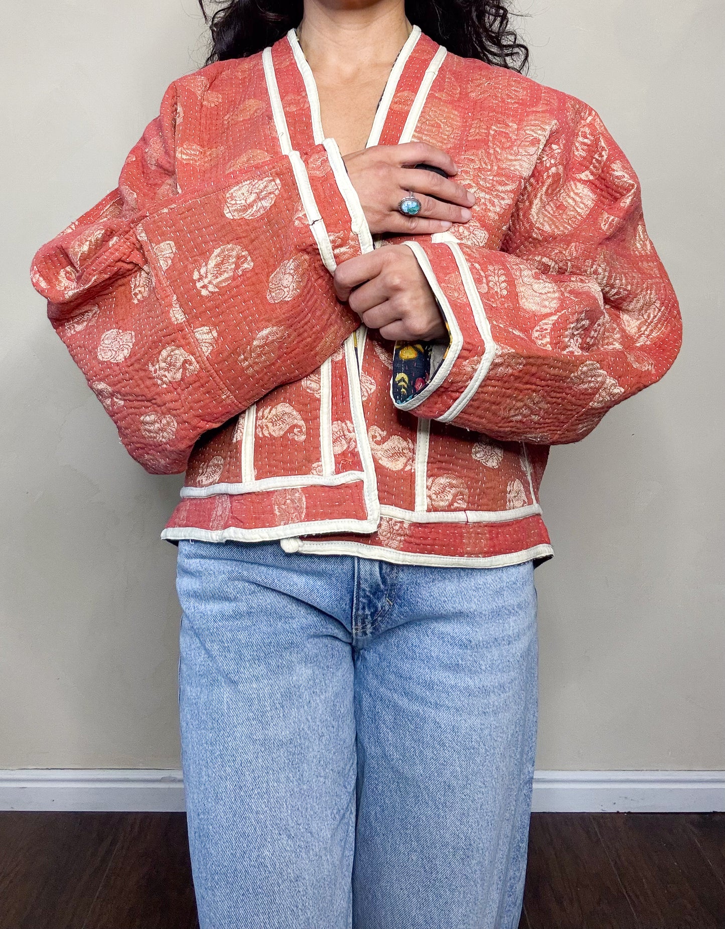 Good Karma | Raglan Sleeve Cropped Kantha Jacket