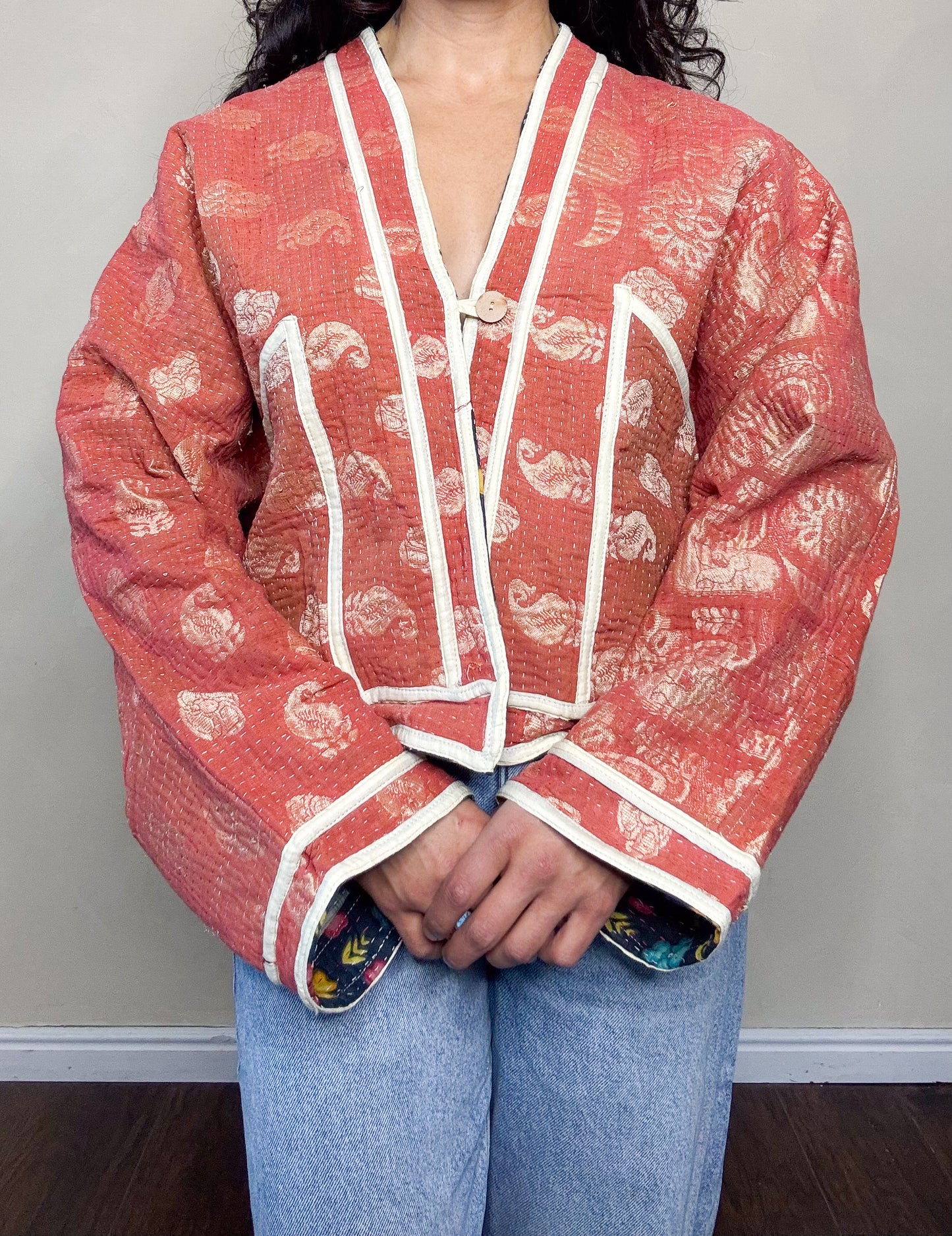 Good Karma | Raglan Sleeve Cropped Kantha Jacket