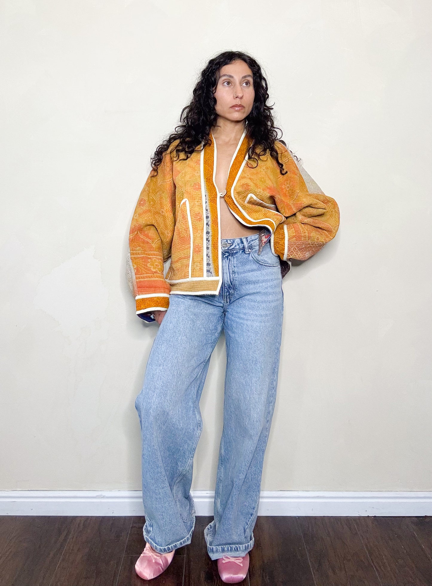 Good Karma | Raglan Sleeve Cropped Kantha Jacket| Reversible