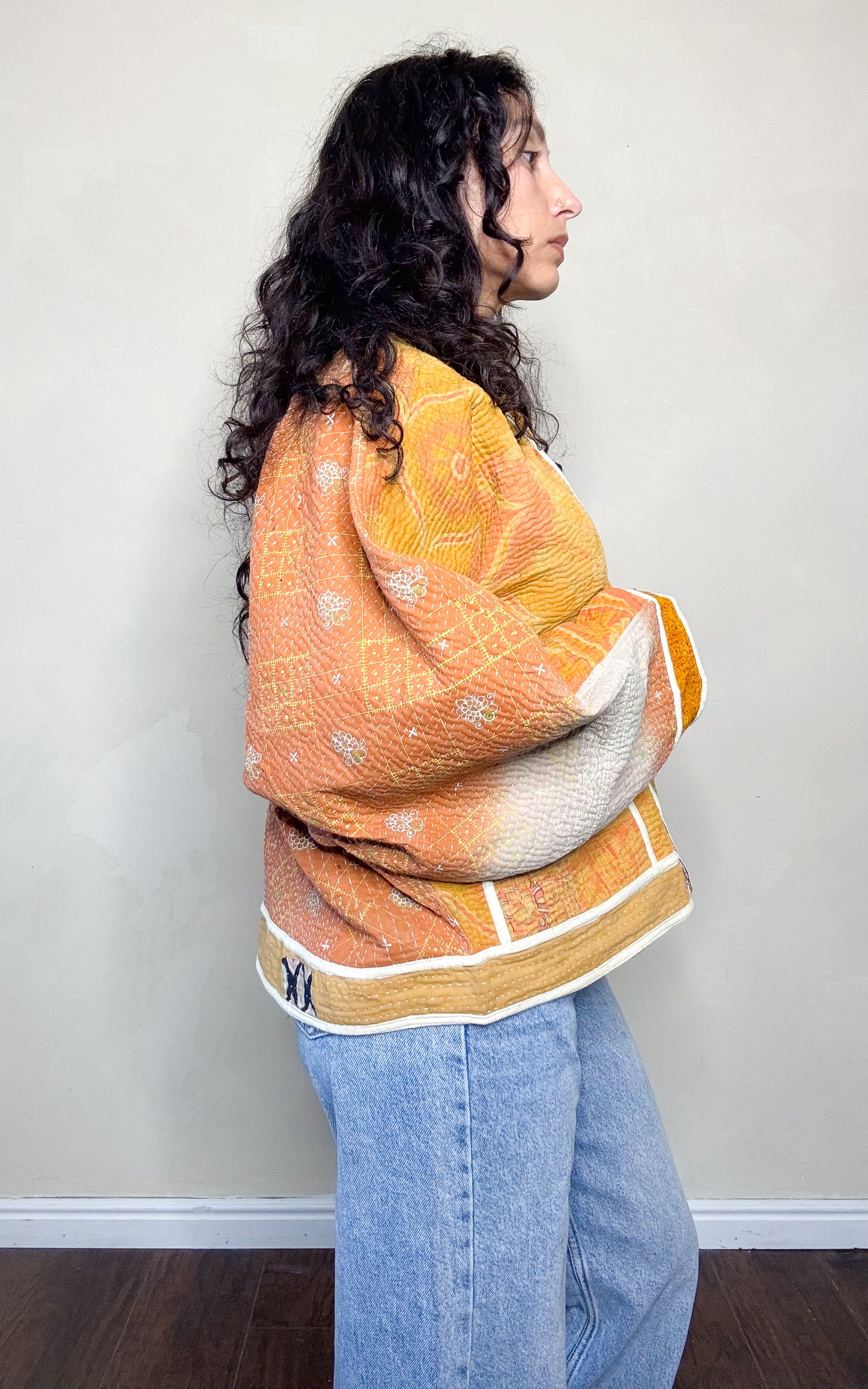 Good Karma | Raglan Sleeve Cropped Kantha Jacket| Reversible