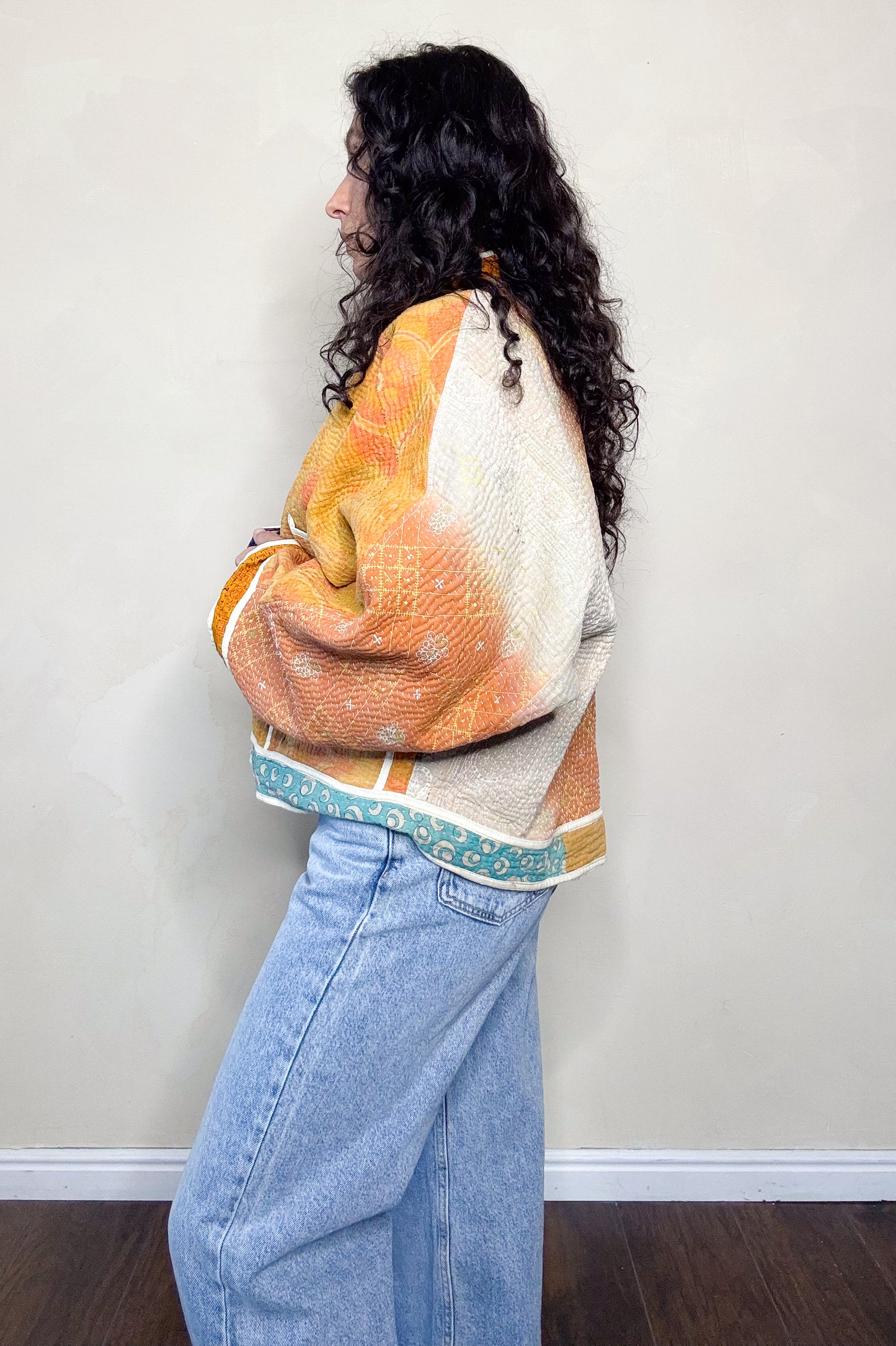 Good Karma | Raglan Sleeve Cropped Kantha Jacket| Reversible