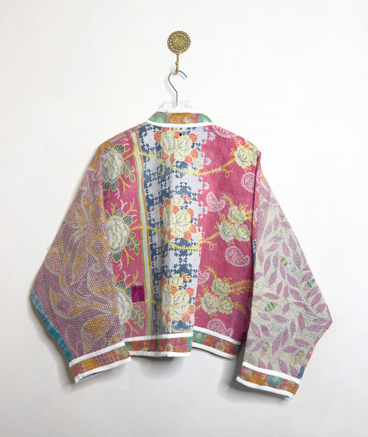 Good Karma | Raglan Sleeve Cropped Kantha Jacket | Reversible