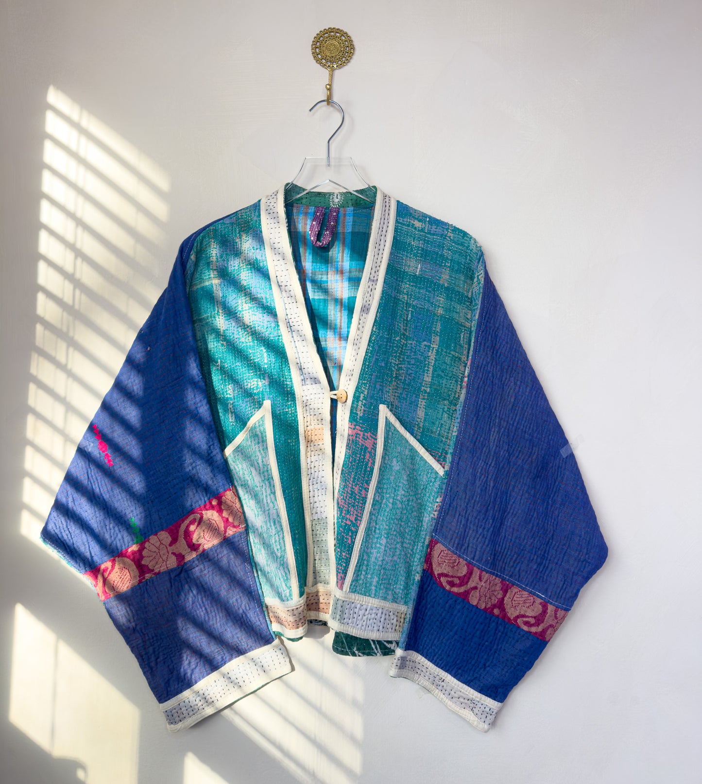 Good Karma | Raglan Sleeve Cropped Kantha Quilt Jacket | Reversible