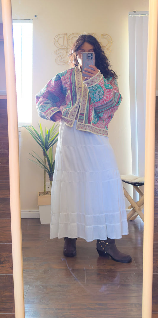 Good Karma | Raglan Sleeve Cropped Kantha Jacket | Reversible