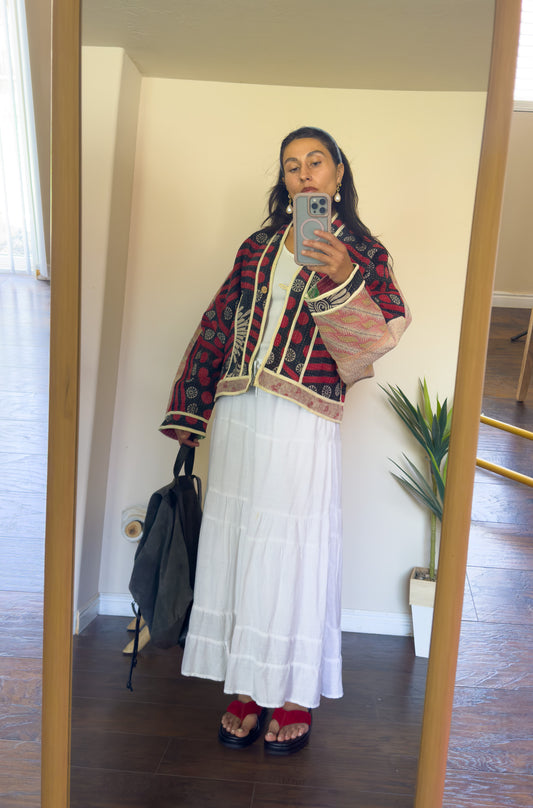 Good Karma | Raglan Sleeve Cropped Kantha Jacket | Reversible