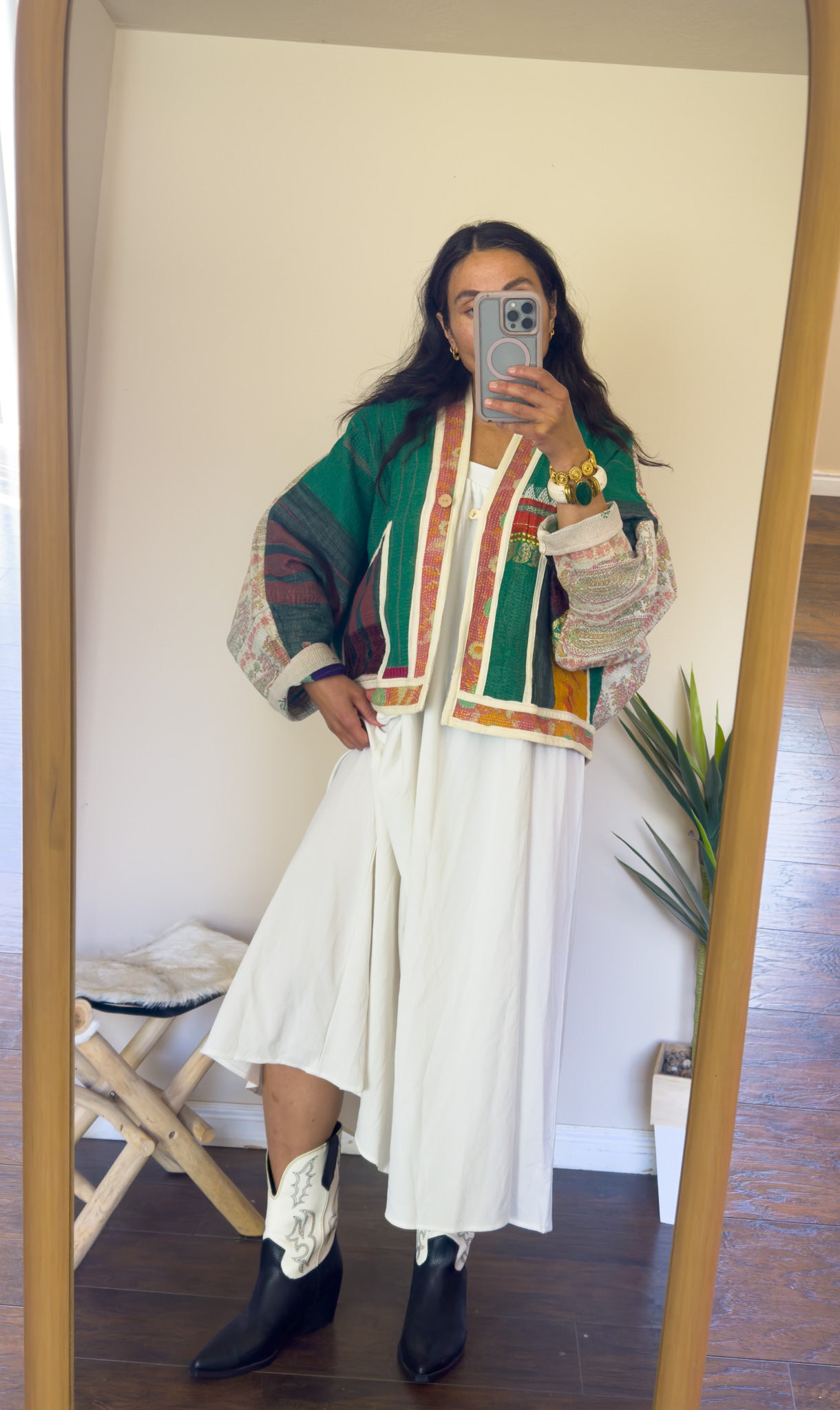 Good Karma | Raglan Sleeve Cropped Kantha Jacket | Reversible