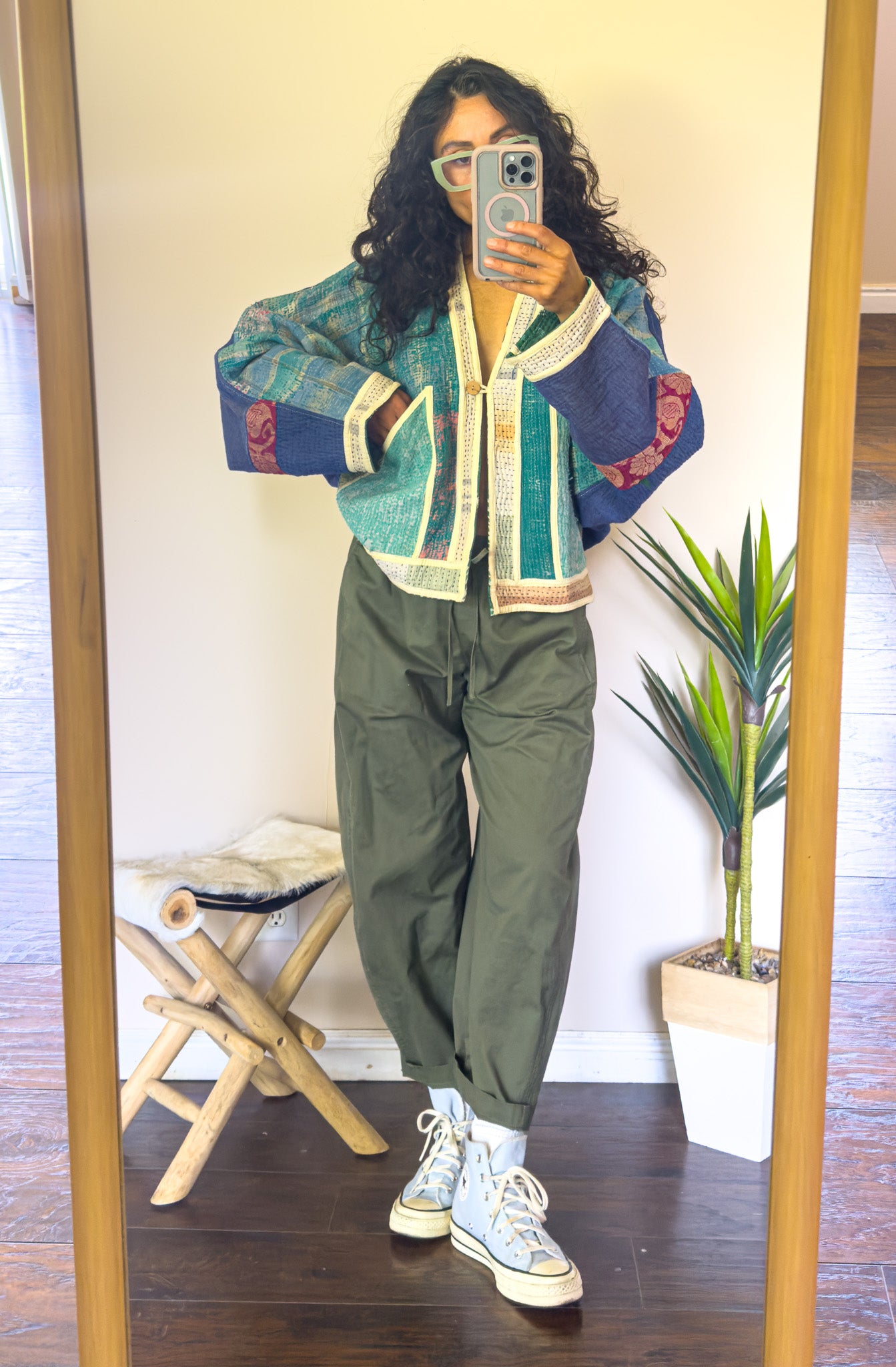Good Karma | Raglan Sleeve Cropped Kantha Quilt Jacket | Reversible