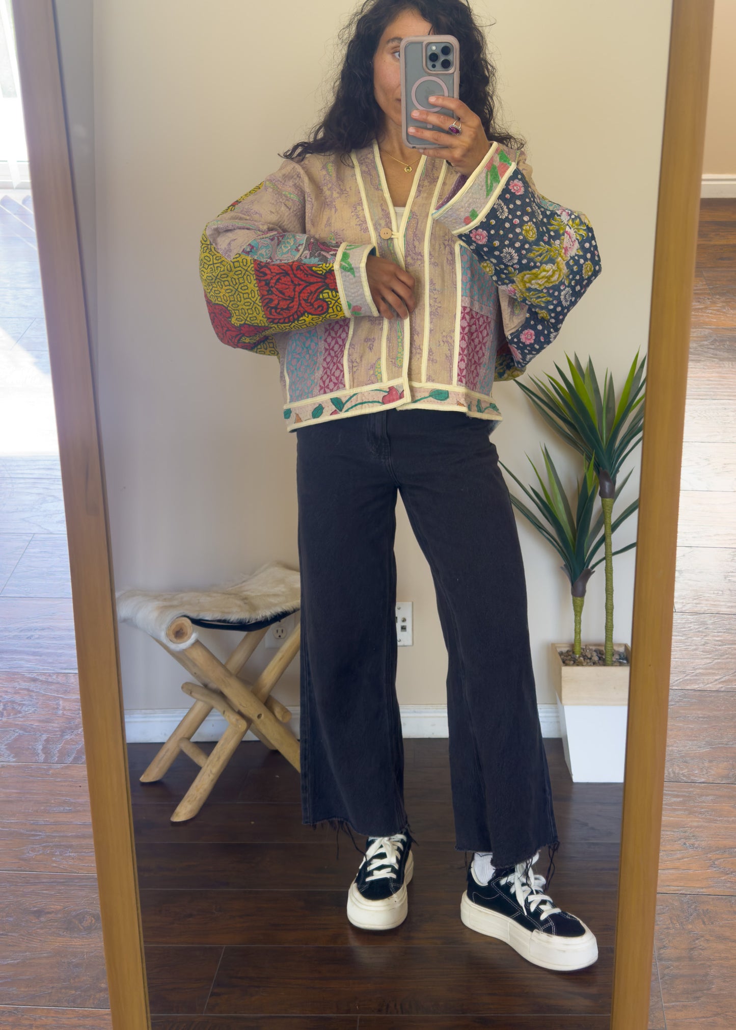 Good Karma | Raglan Sleeve Cropped Kantha Jacket | Reversible (Copy)