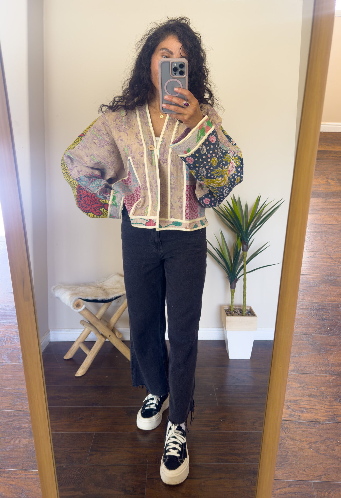 Good Karma | Raglan Sleeve Cropped Kantha Jacket | Reversible (Copy)