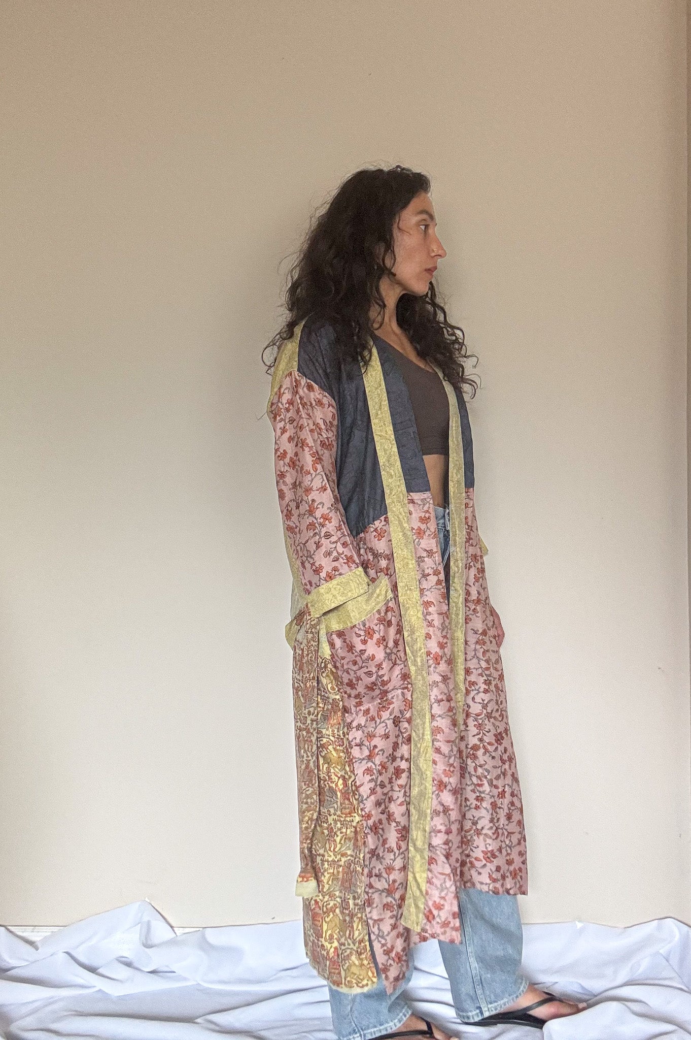 Natural Babe | Maxi Upcycled Silk Saree Kimono