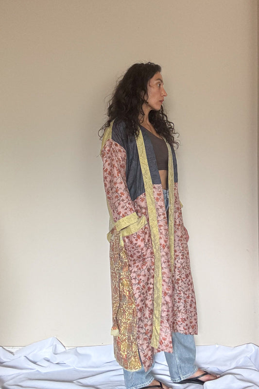 Natural Babe | Maxi Upcycled Silk Saree Kimono