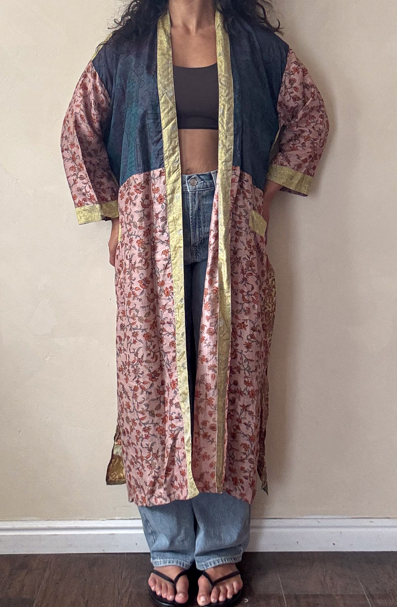 Natural Babe | Maxi Upcycled Silk Saree Kimono