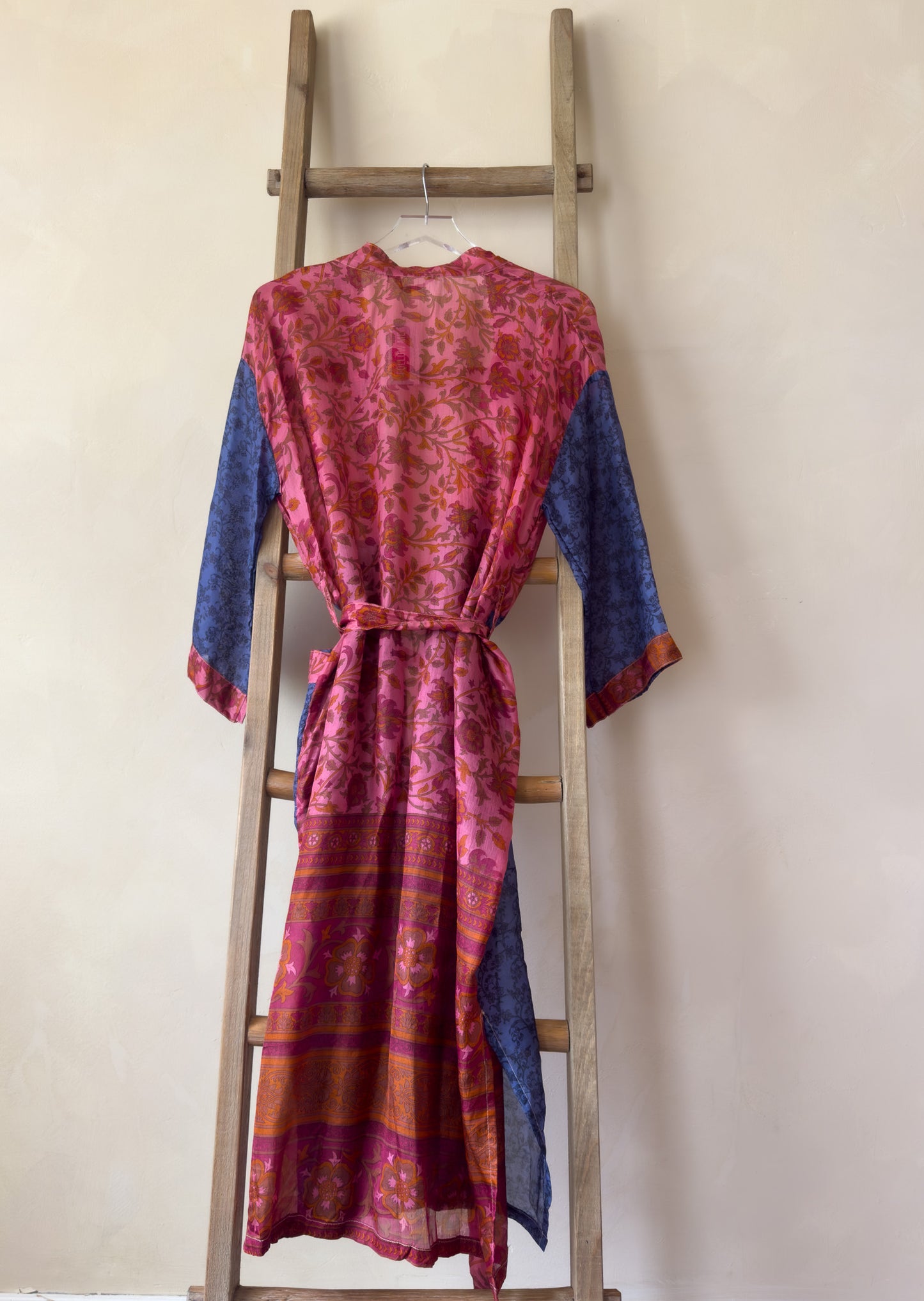 Red Rocks | Maxi Upcycled Silk Saree Kimono