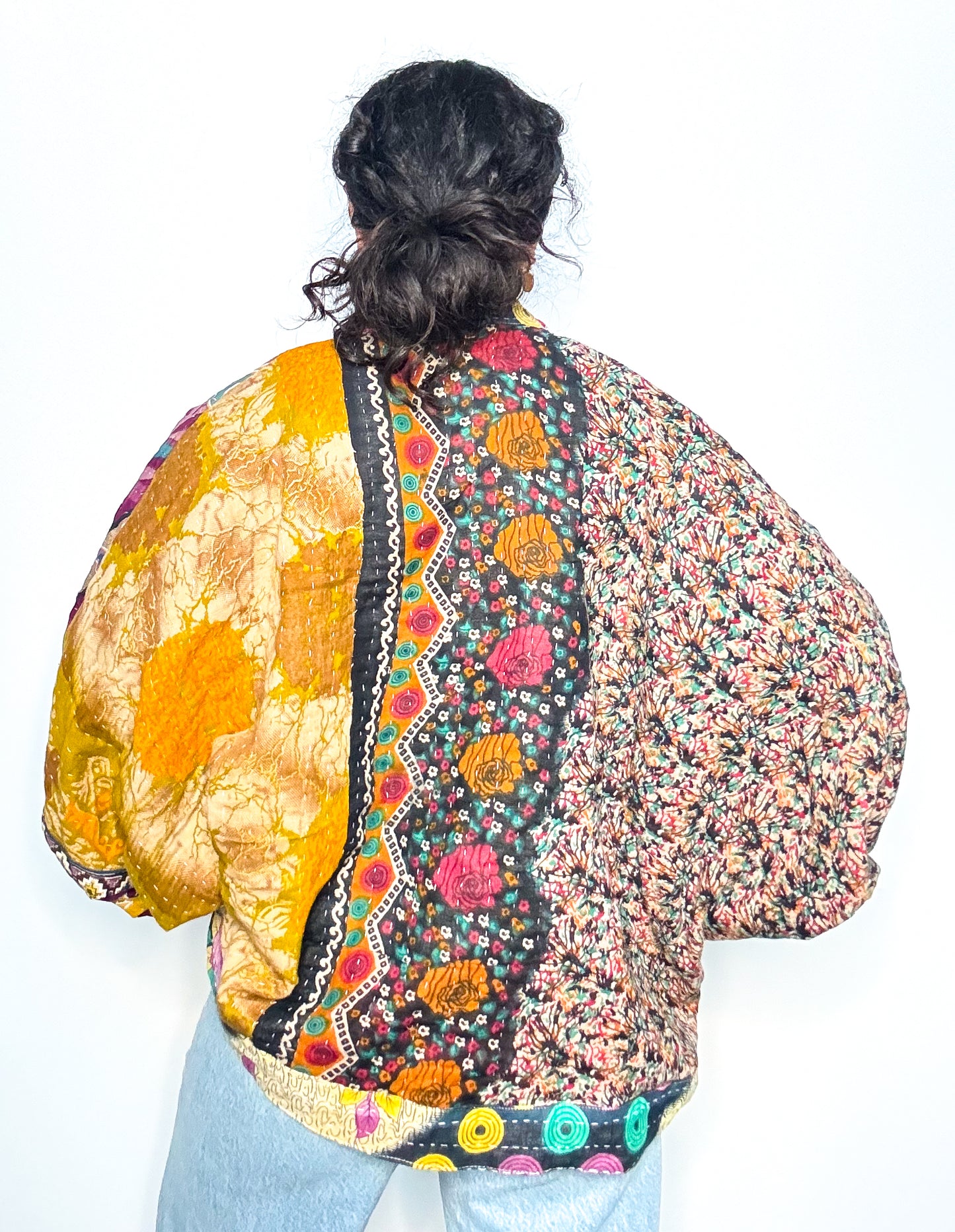 Colores Raglan Sleeve Kantha Jacket