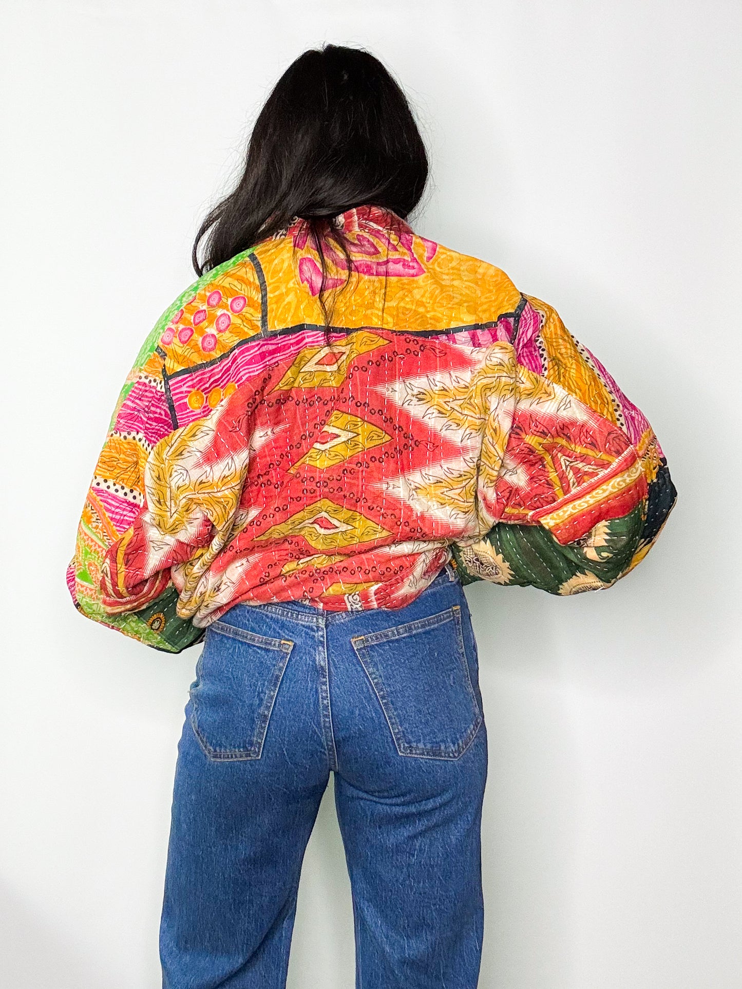 Cordelia| Raglan Sleeve Reversible Kantha Jacket