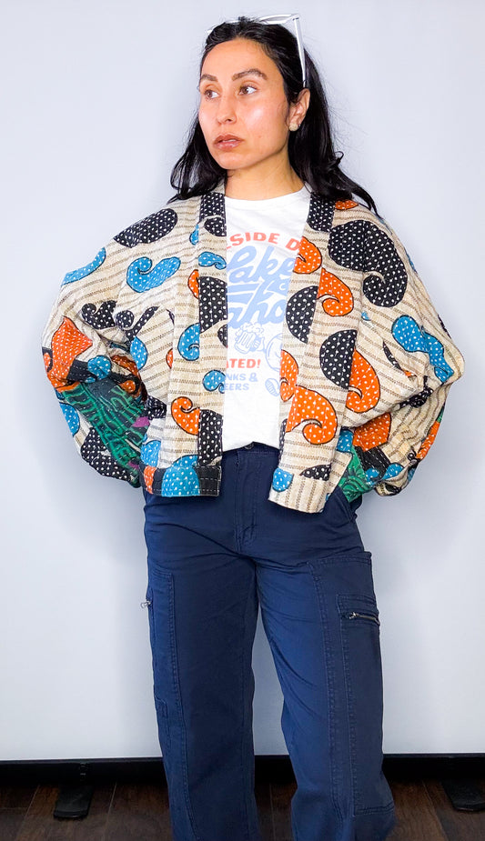 Eclectic| Raglan Sleeve Reversible Kantha Jacket