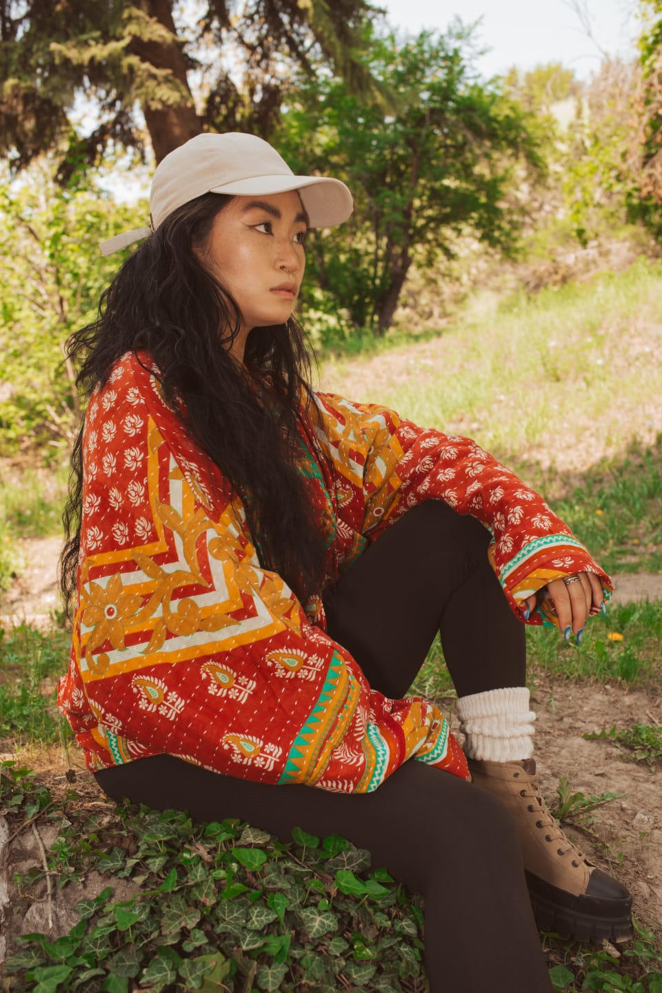 Take Me To The Outback Raglan Sleeve Kantha Jacket