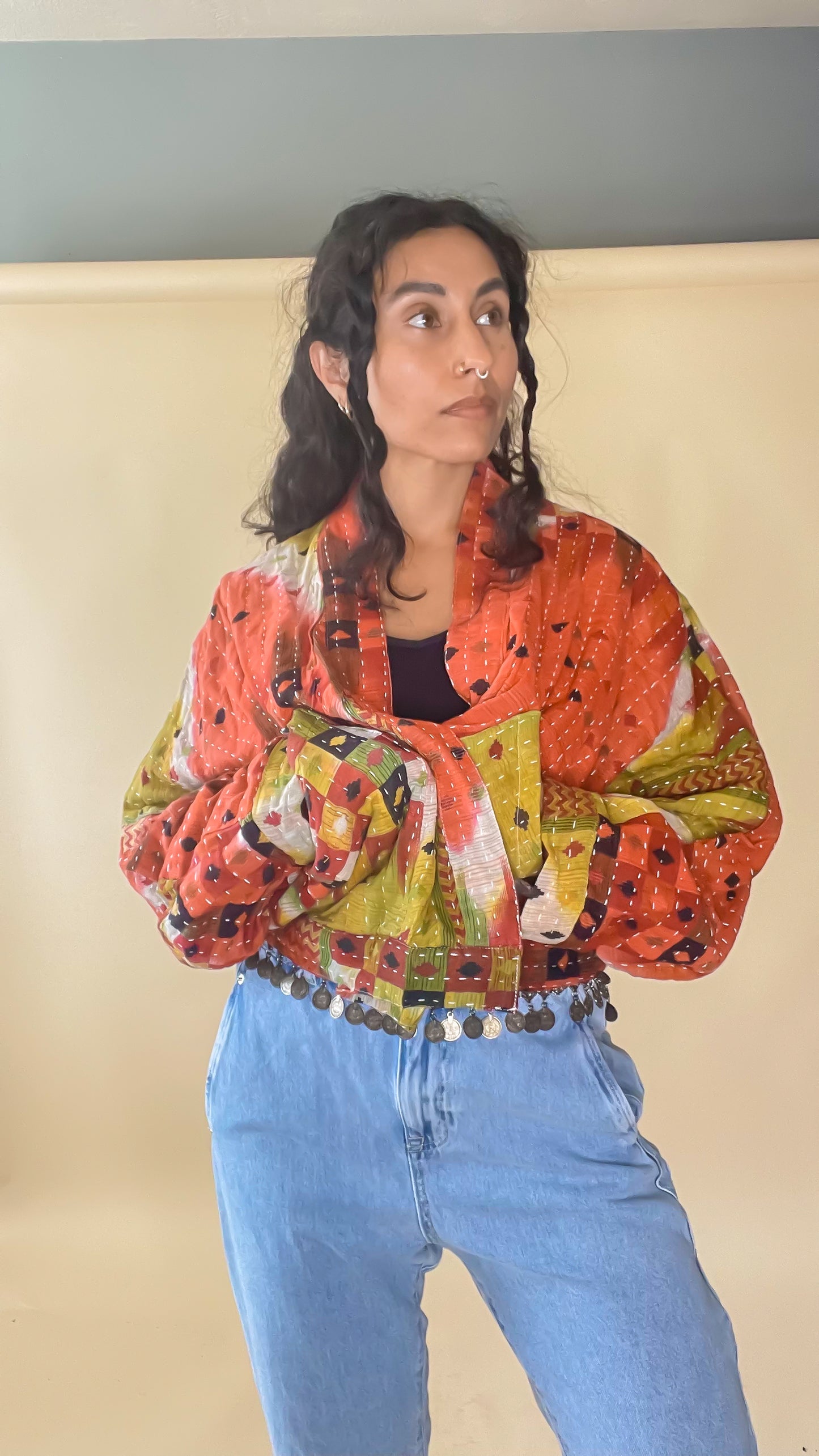 Nairobi Raglan Sleeve Kantha Jacket