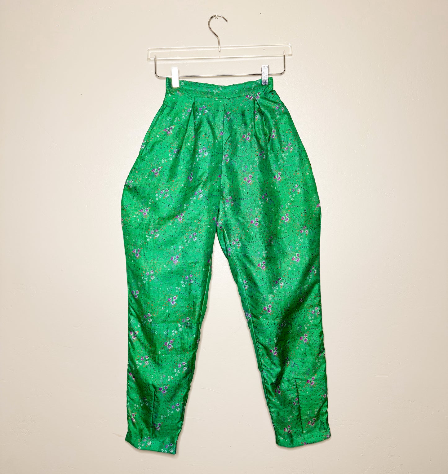 Dancing Crane Silk Harem Trouser Pants