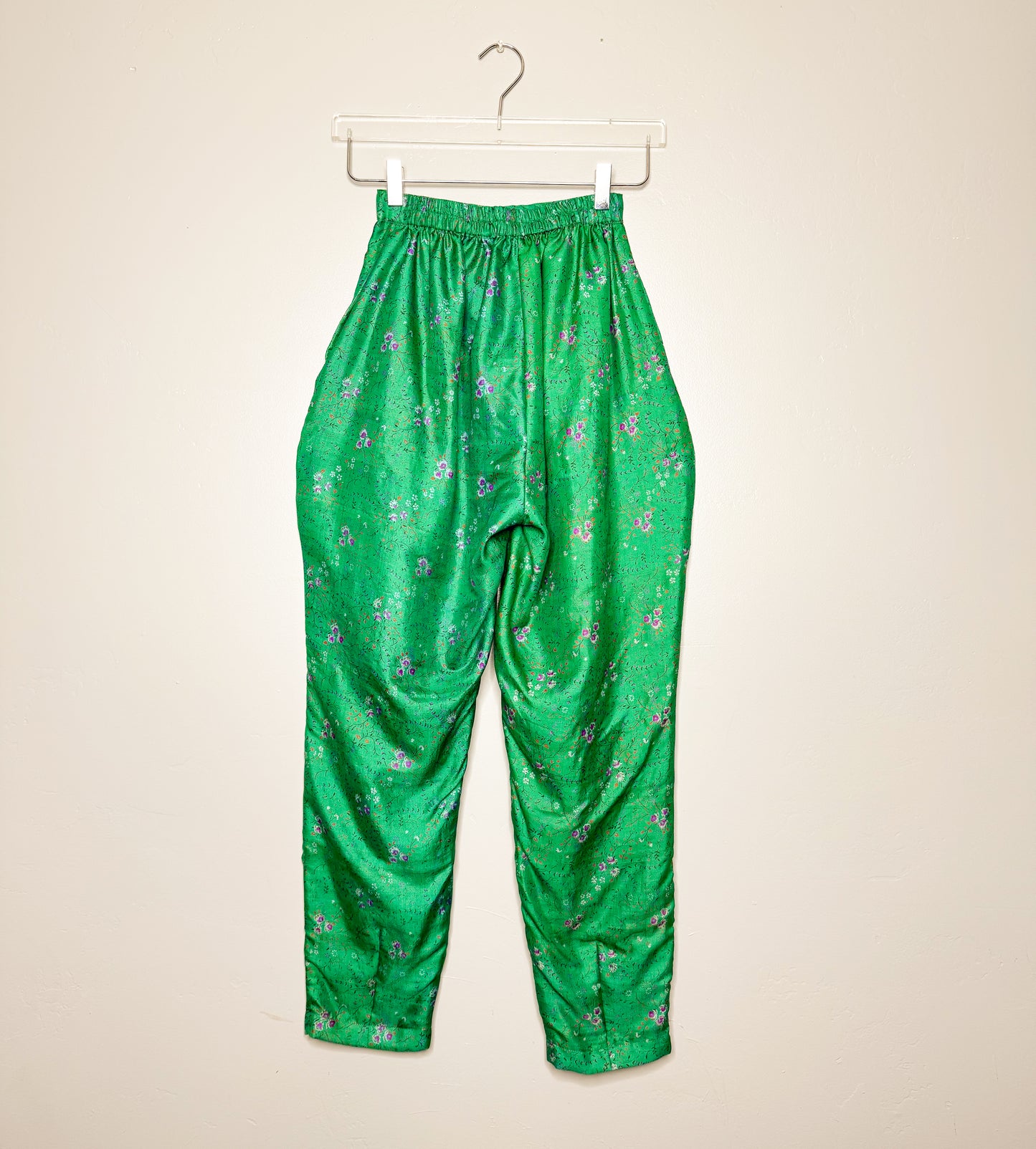 Dancing Crane Silk Harem Trouser Pants